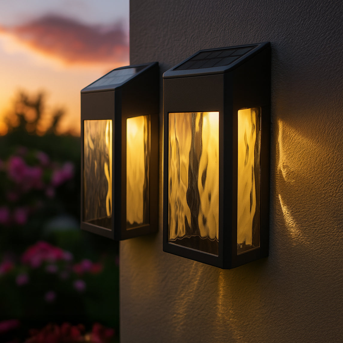 Applique murale et terrasse Lancaster en aluminium noir (paquet de 2)