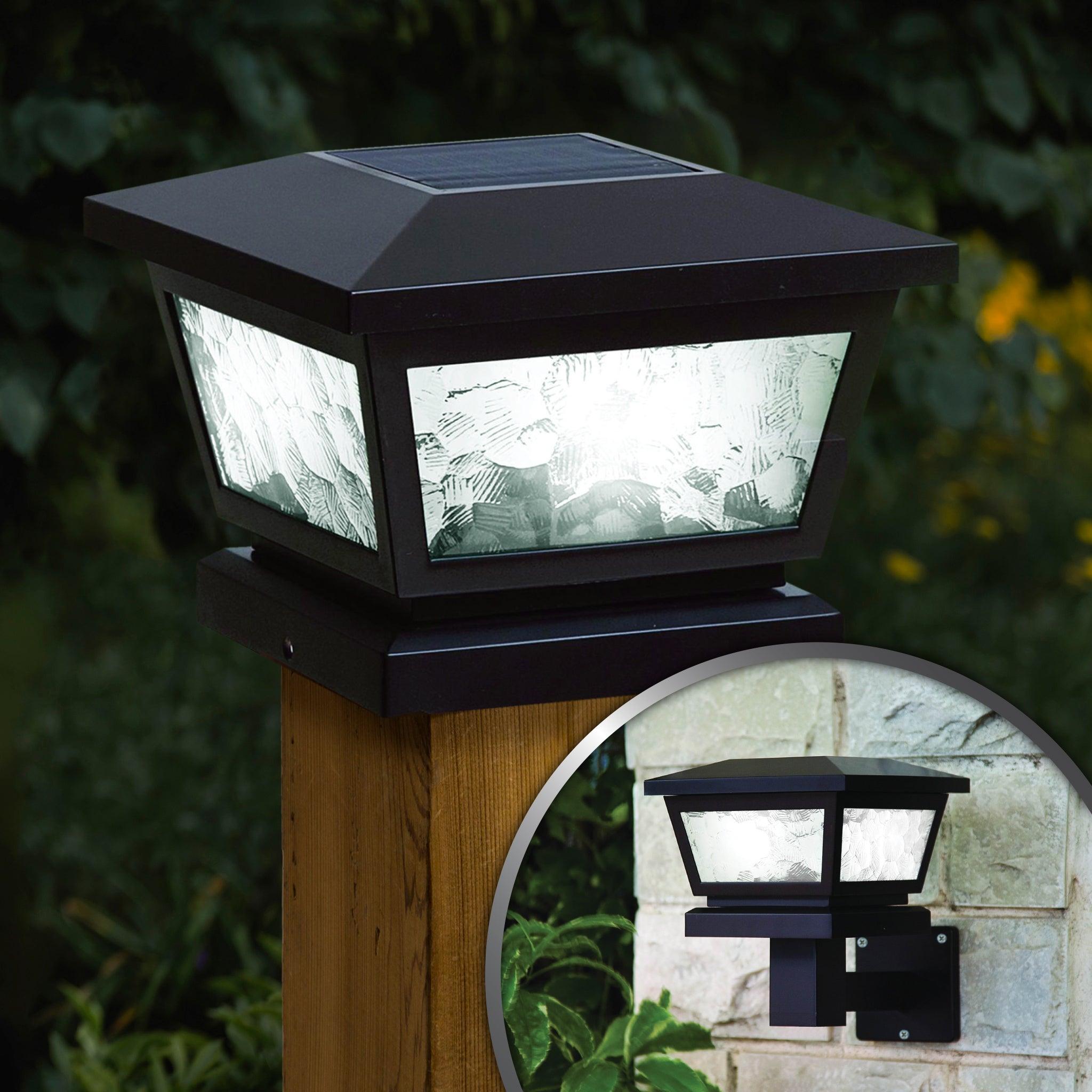 Fairmont Solar Post Cap/ Wall Mount - Black - Classy Caps Mfg. Inc.