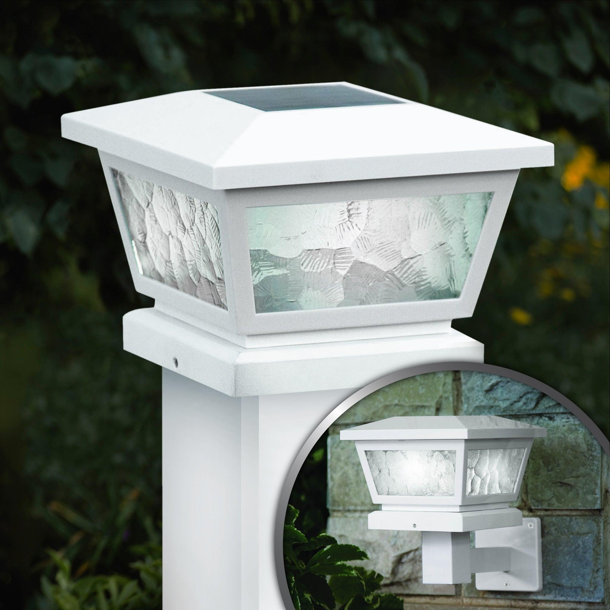 Fairmont Solar Post Cap / Wall Mount - White - Classy Caps Mfg. Inc.