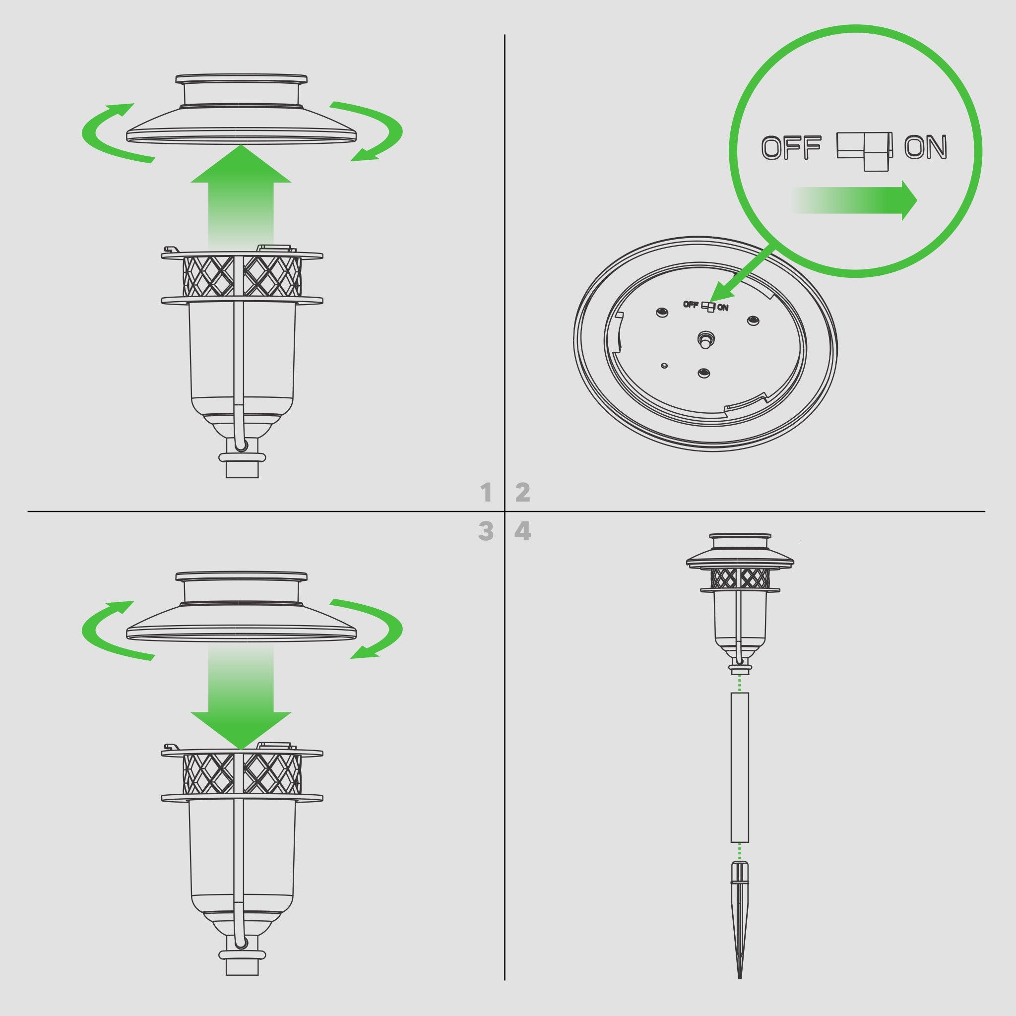 Black Stainless Steel Landscape, Path & Garden Light - 2 Pack - Classy Caps Mfg. Inc.