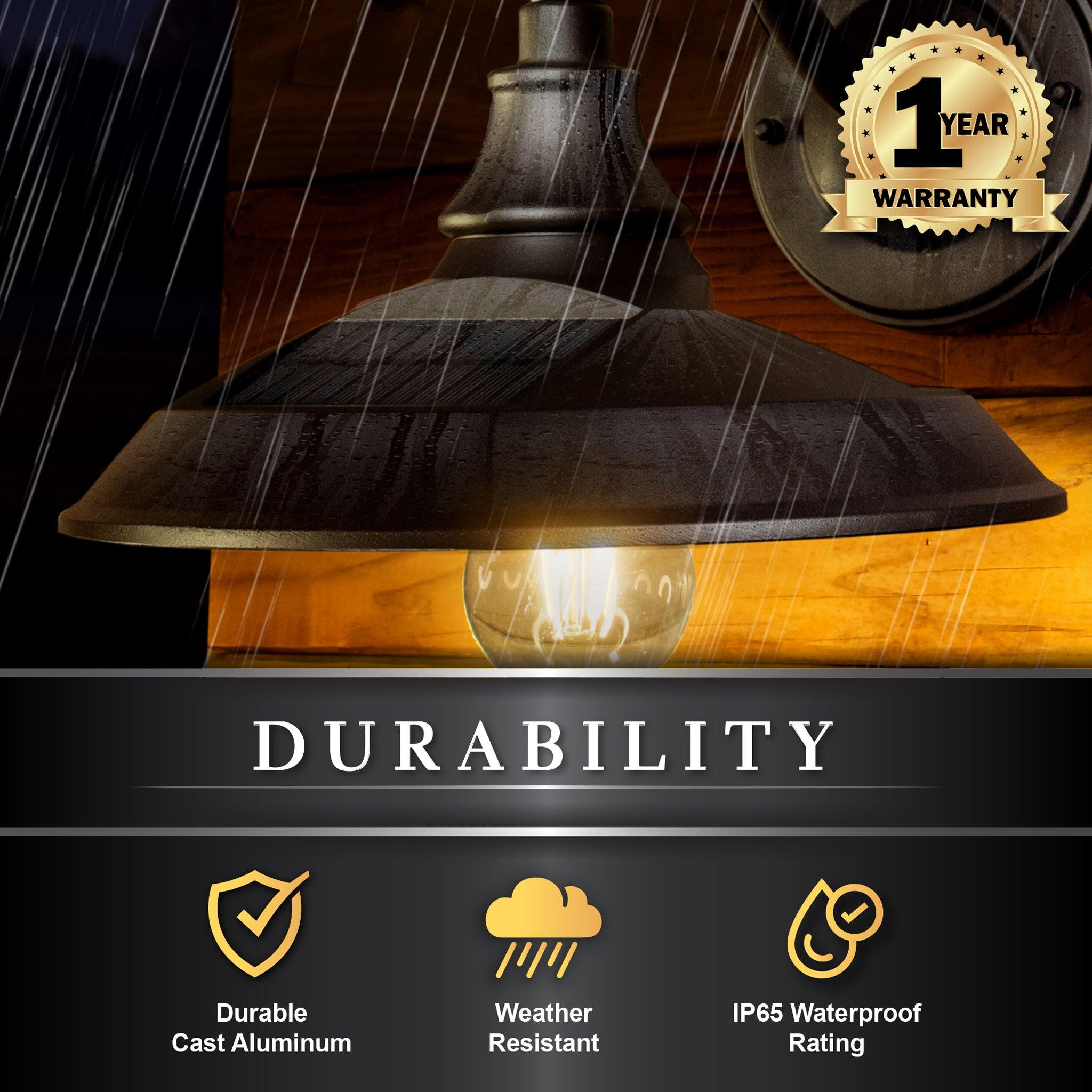 Solar Barn Light - Dark Bronze - Classy Caps Mfg. Inc.