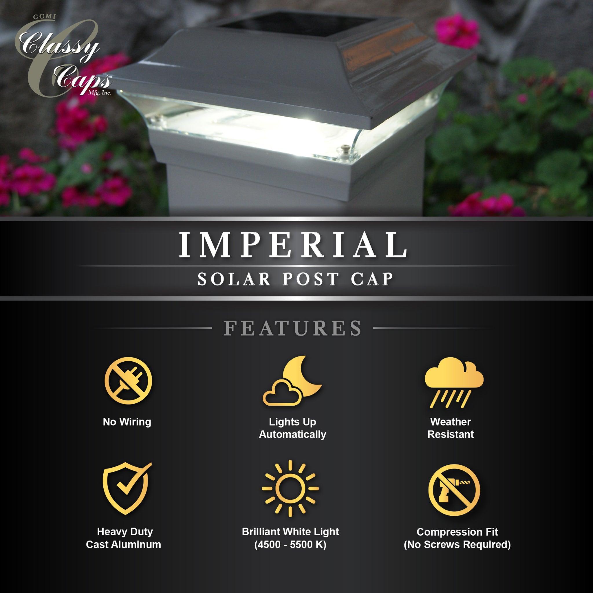 Imperial Solar Post Cap - White SL214W - Classy Caps Mfg. Inc.