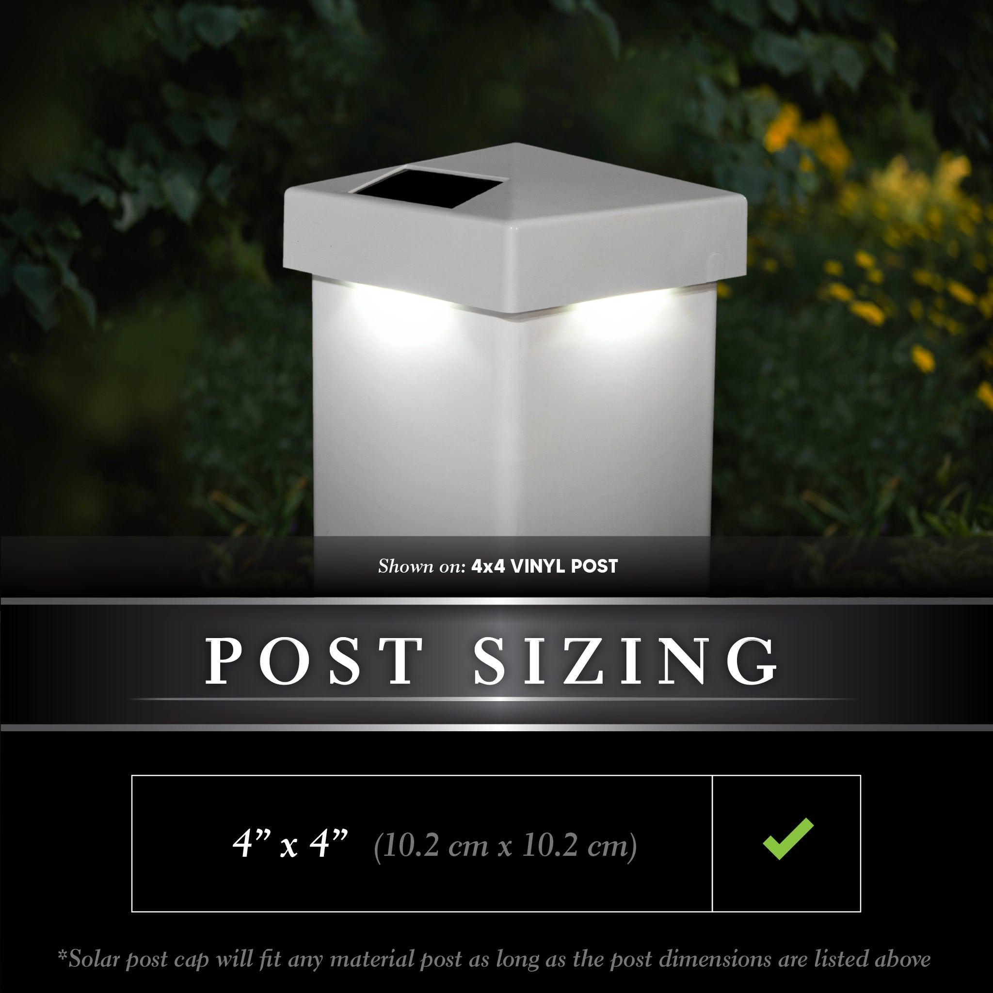 Pyramid Solar Post Cap - White 4x4 - Classy Caps Mfg. Inc.