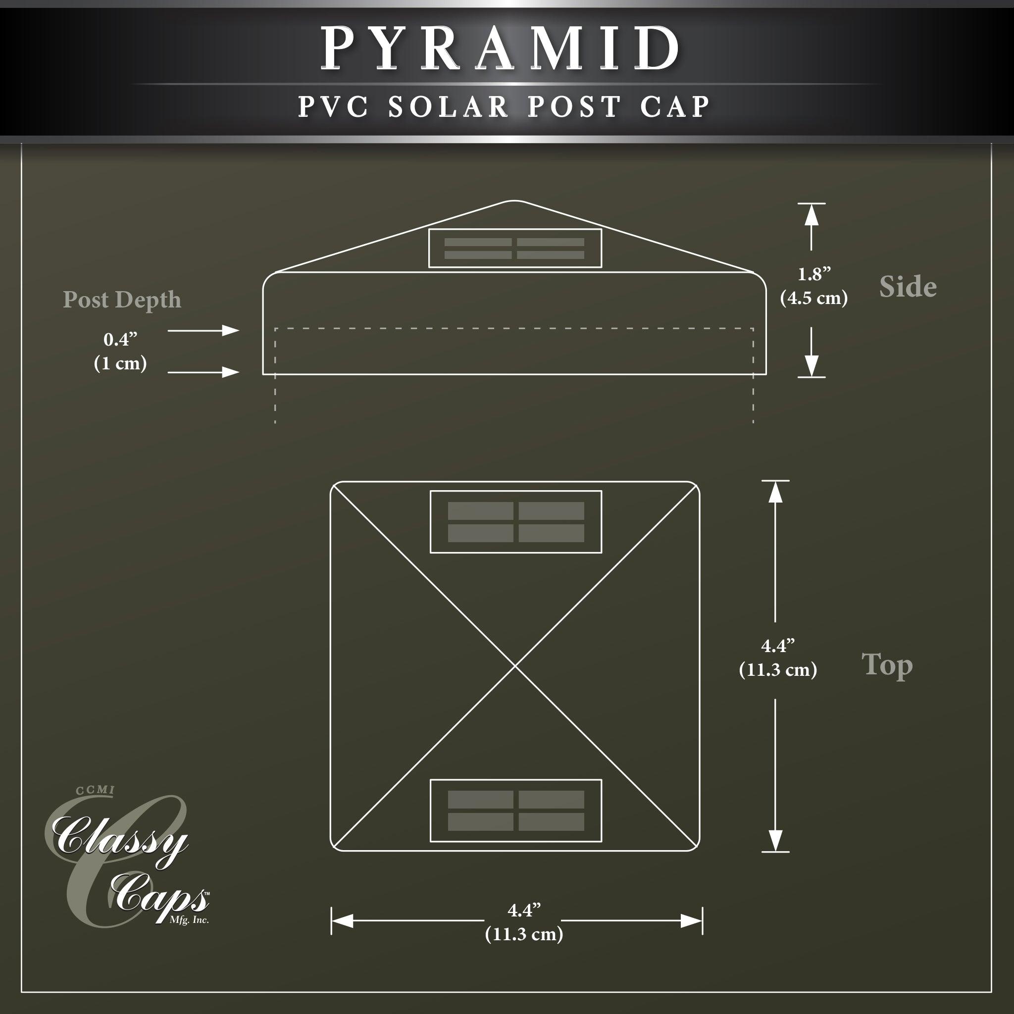 Pyramid Solar Post Cap - White 4x4 - Classy Caps Mfg. Inc.