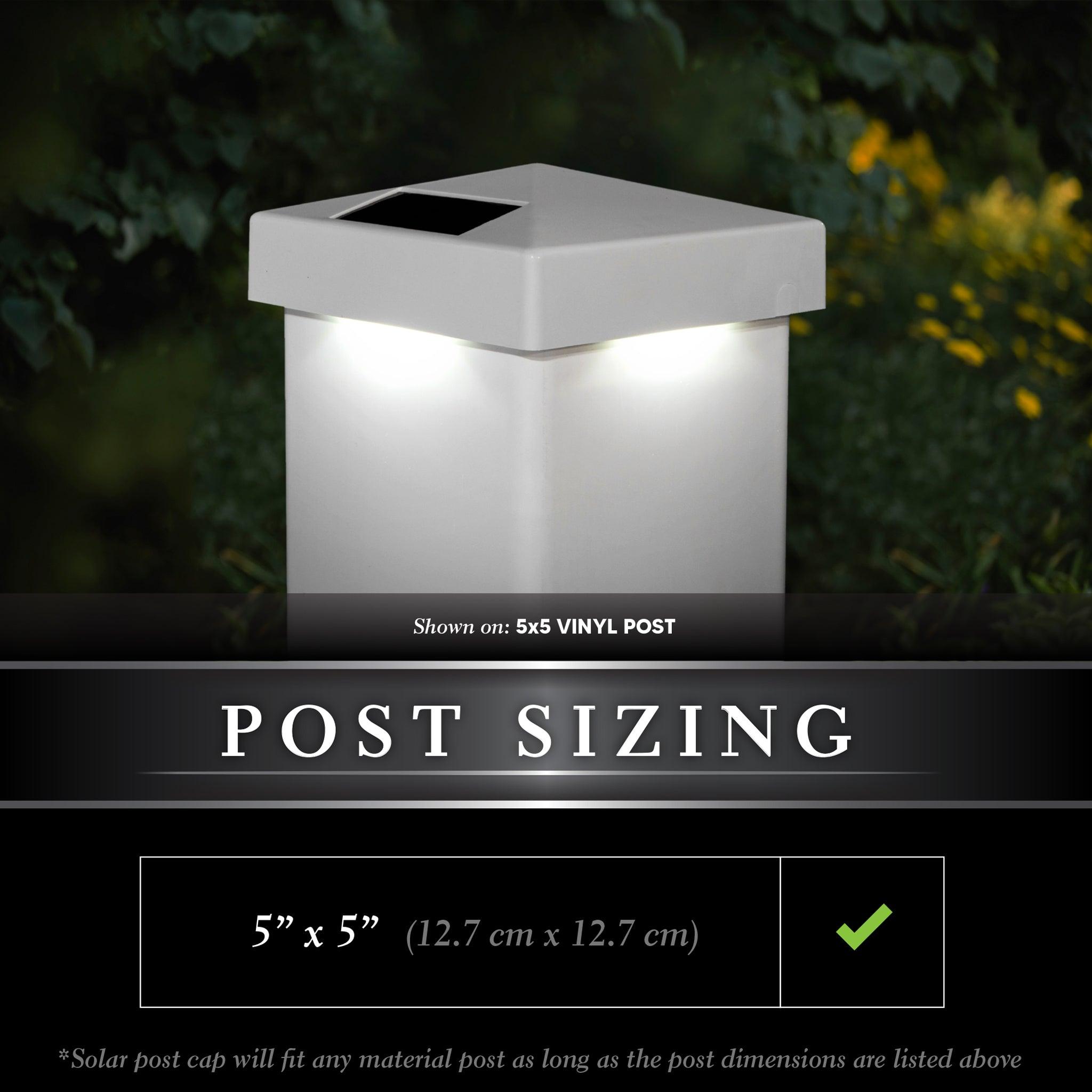 Pyramid Solar Post Cap - White 5x5 - Classy Caps Mfg. Inc.