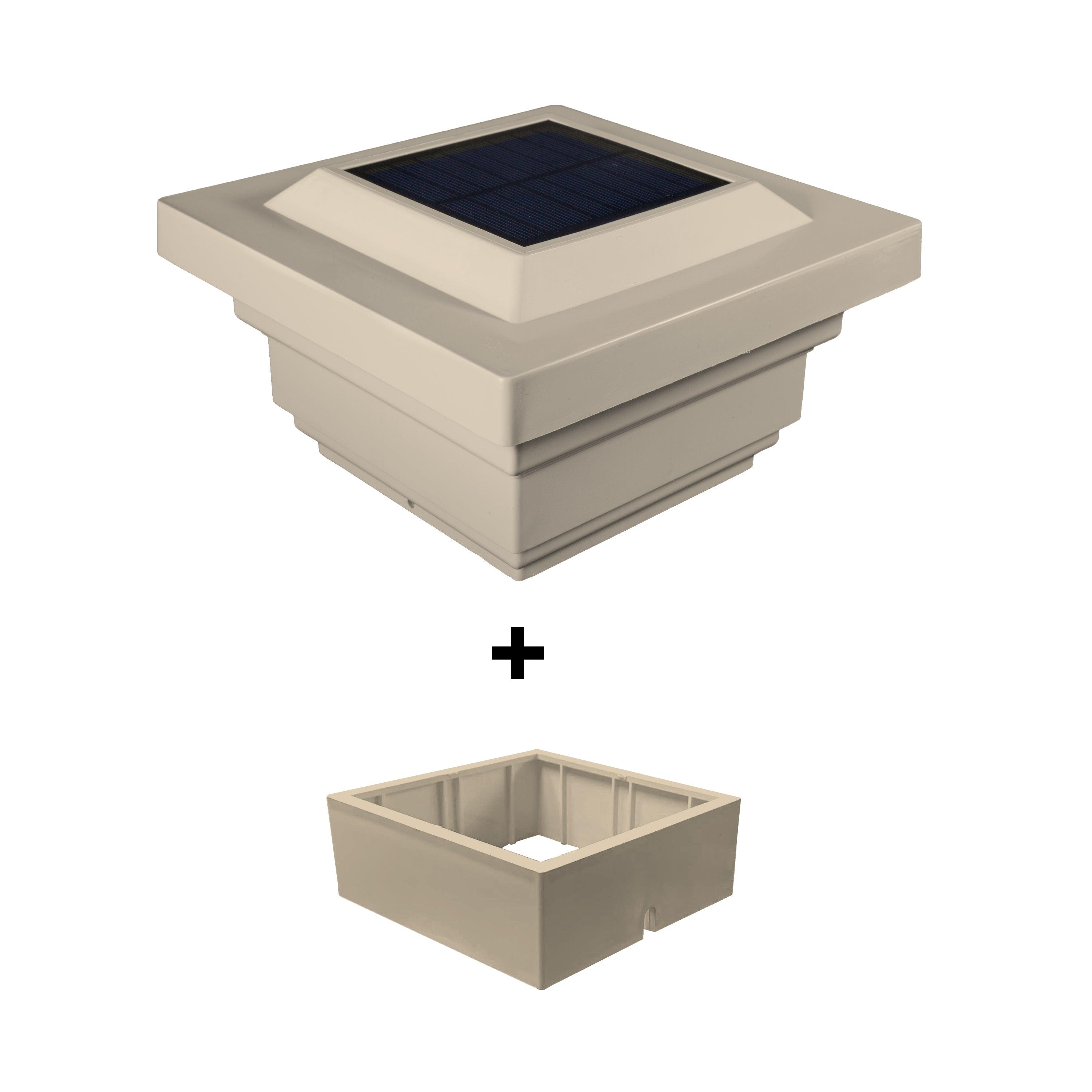 Regal Solar Post Cap - Tan With 3.5"x3.5" Adaptor - Classy Caps Mfg. Inc.