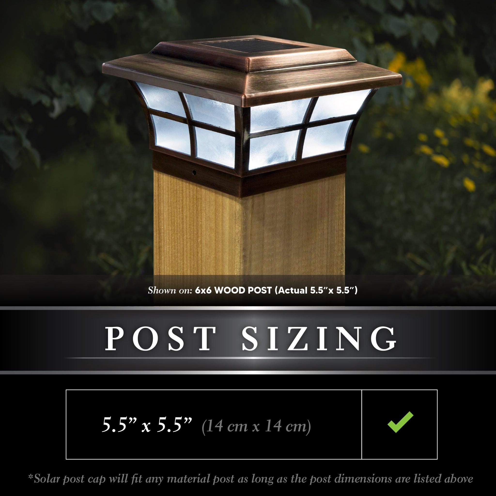Prestige Solar Post Cap - Copper Electroplated SLO86 - Classy Caps Mfg. Inc.
