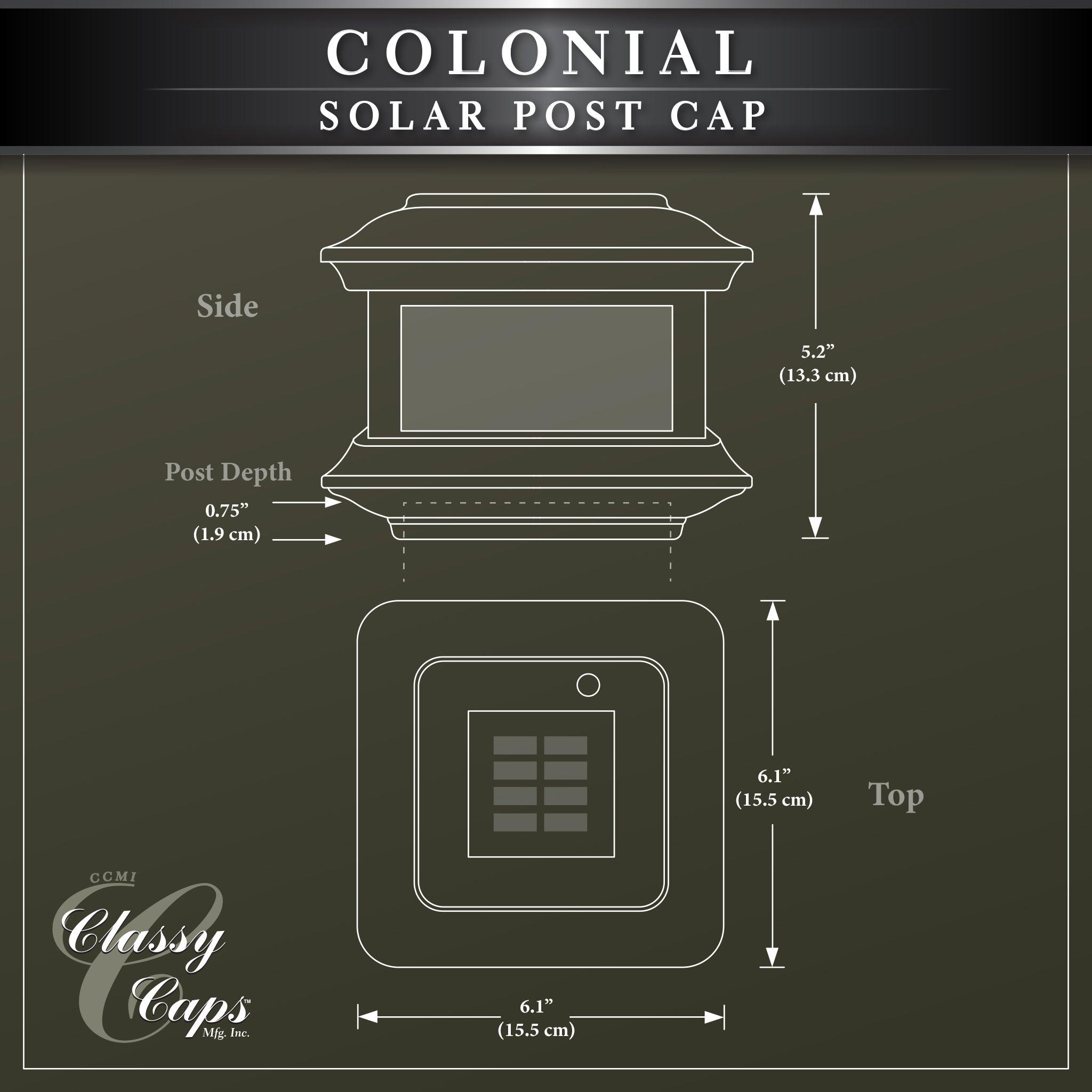 Colonial Solar Post Cap - Black - Classy Caps Mfg. Inc.