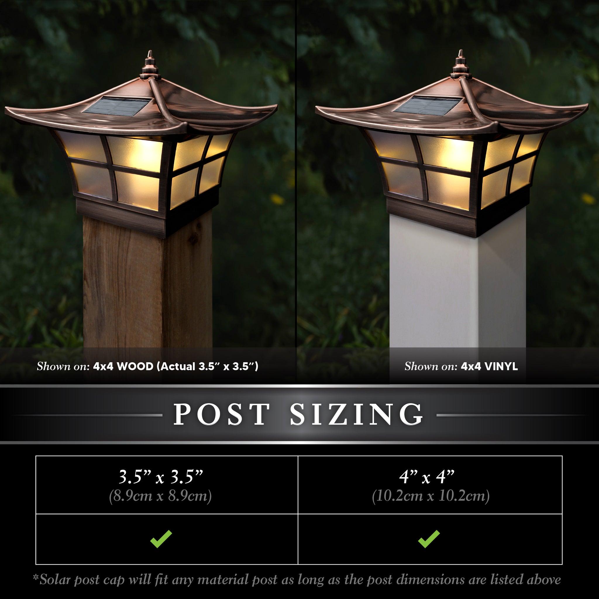 Ambience Solar Post Cap - Copper Electroplated - Classy Caps Mfg. Inc.