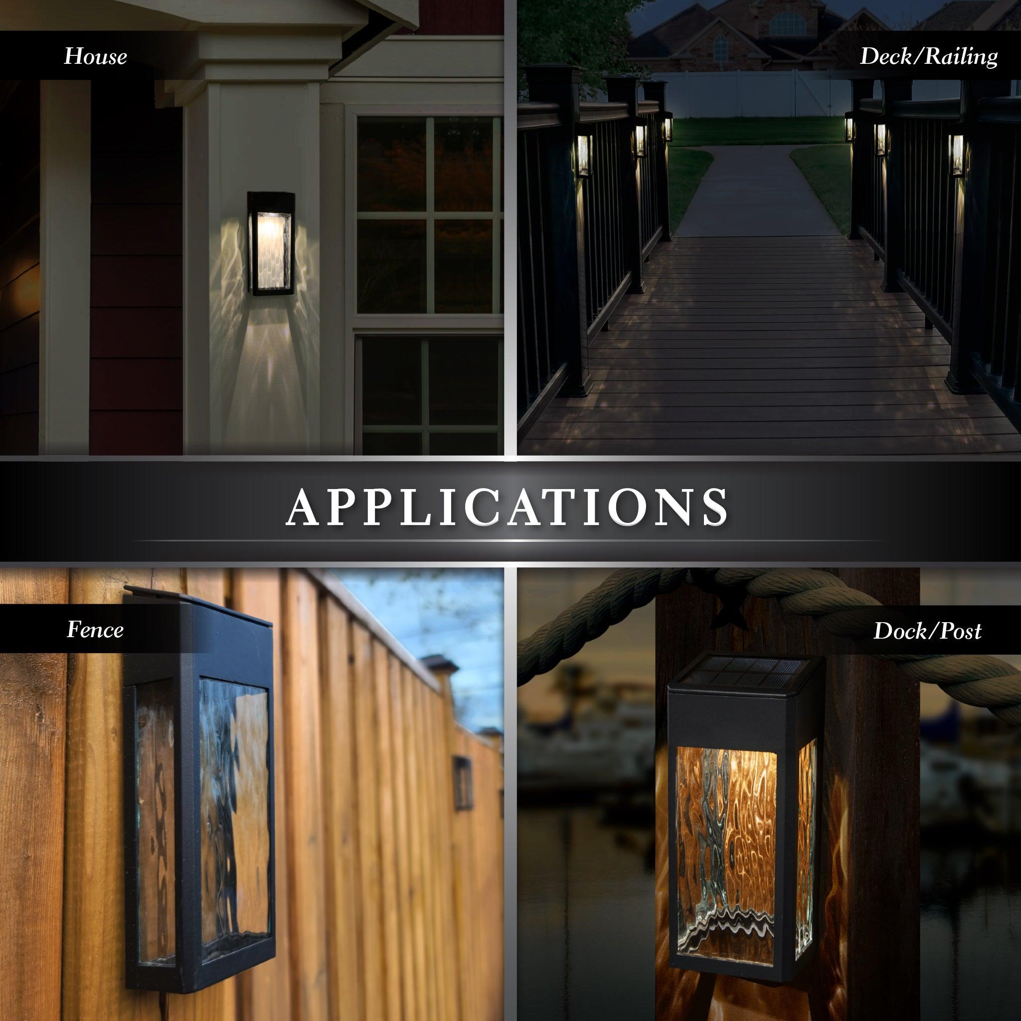 Black Aluminum Lancaster Deck & Wall Light (2 Pack) - Classy Caps Mfg. Inc.