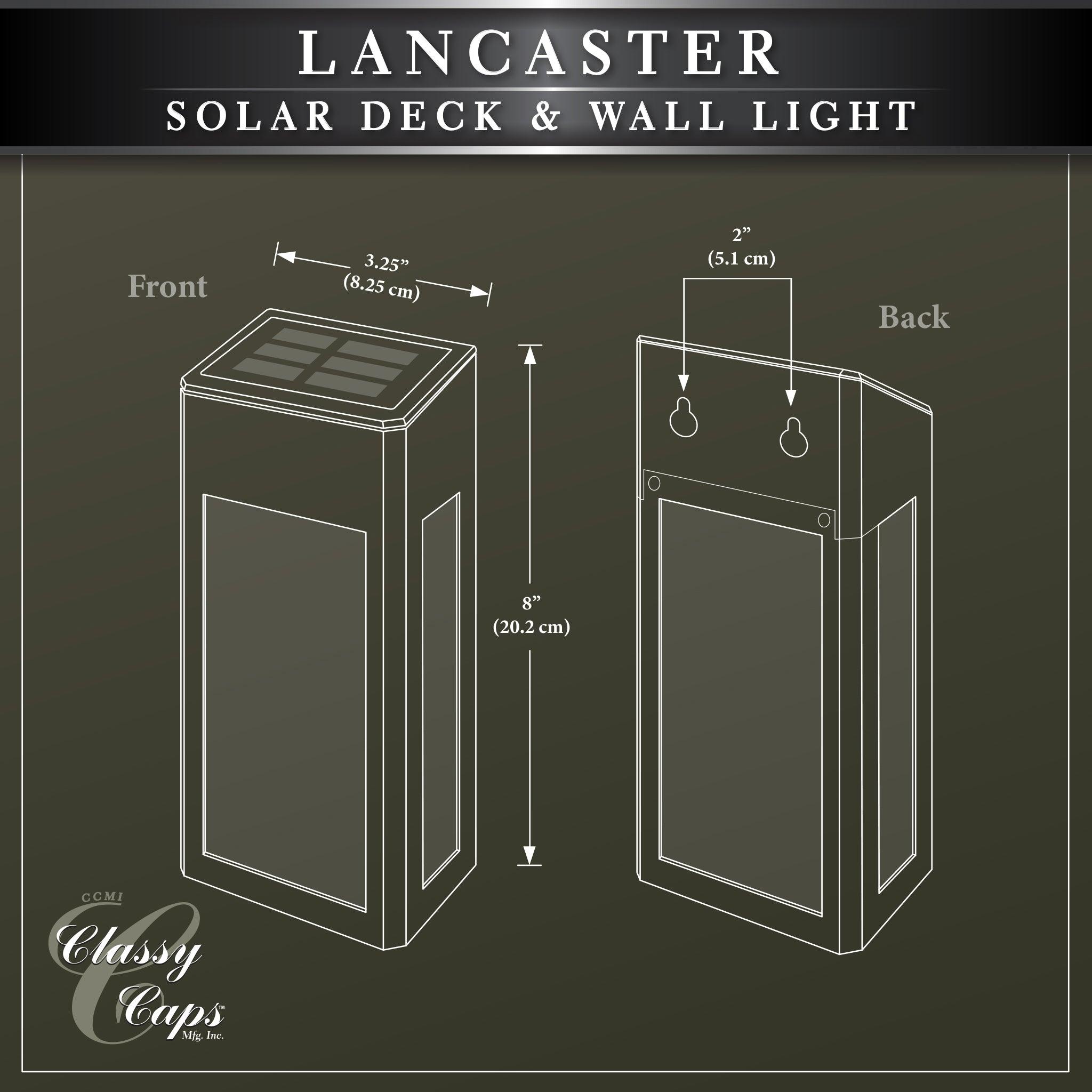 Black Aluminum Lancaster Deck & Wall Light (2 Pack) - Classy Caps Mfg. Inc.