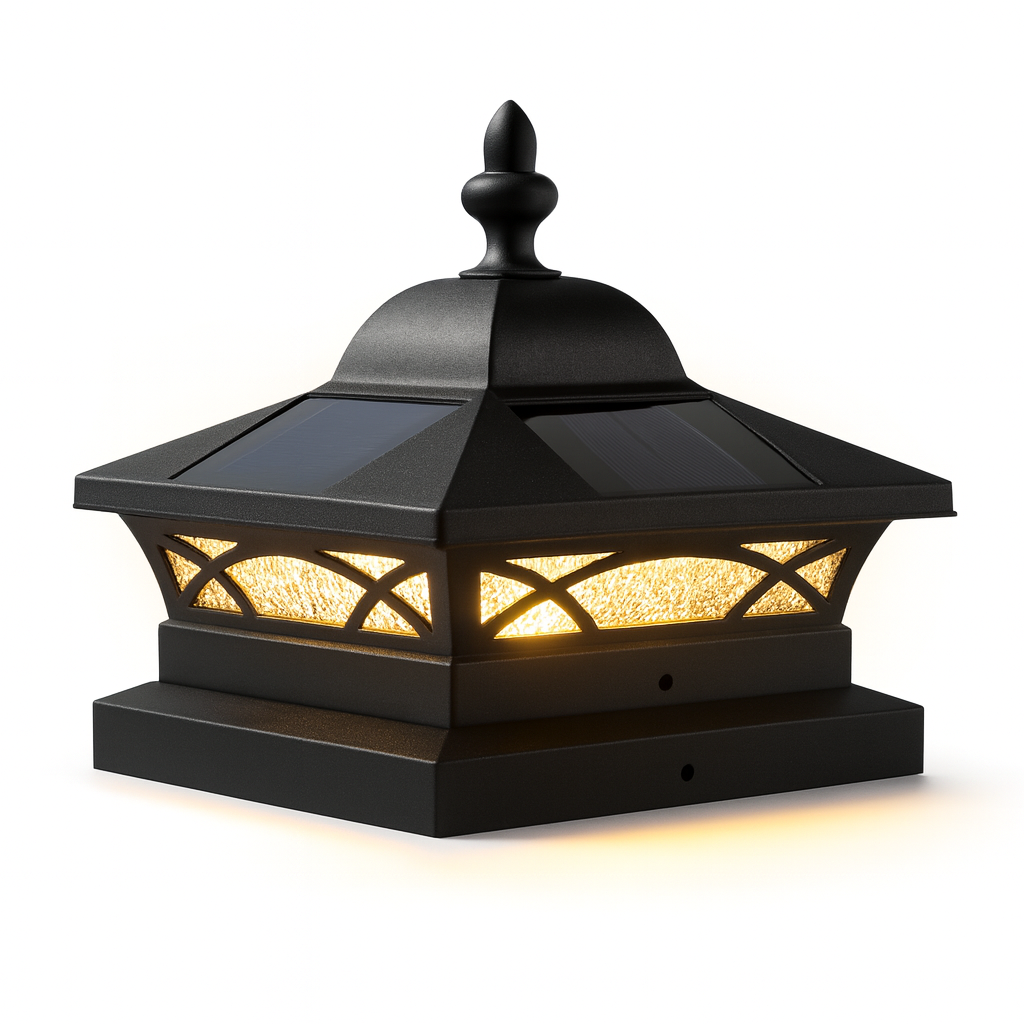 Coventry Solar Post Cap + 7.5"x7.5" (8x8 Nominal) Adapter - Black