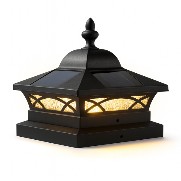 Coventry Solar Post Cap + 7.5"x7.5" (8x8 Nominal) Adapter - Black