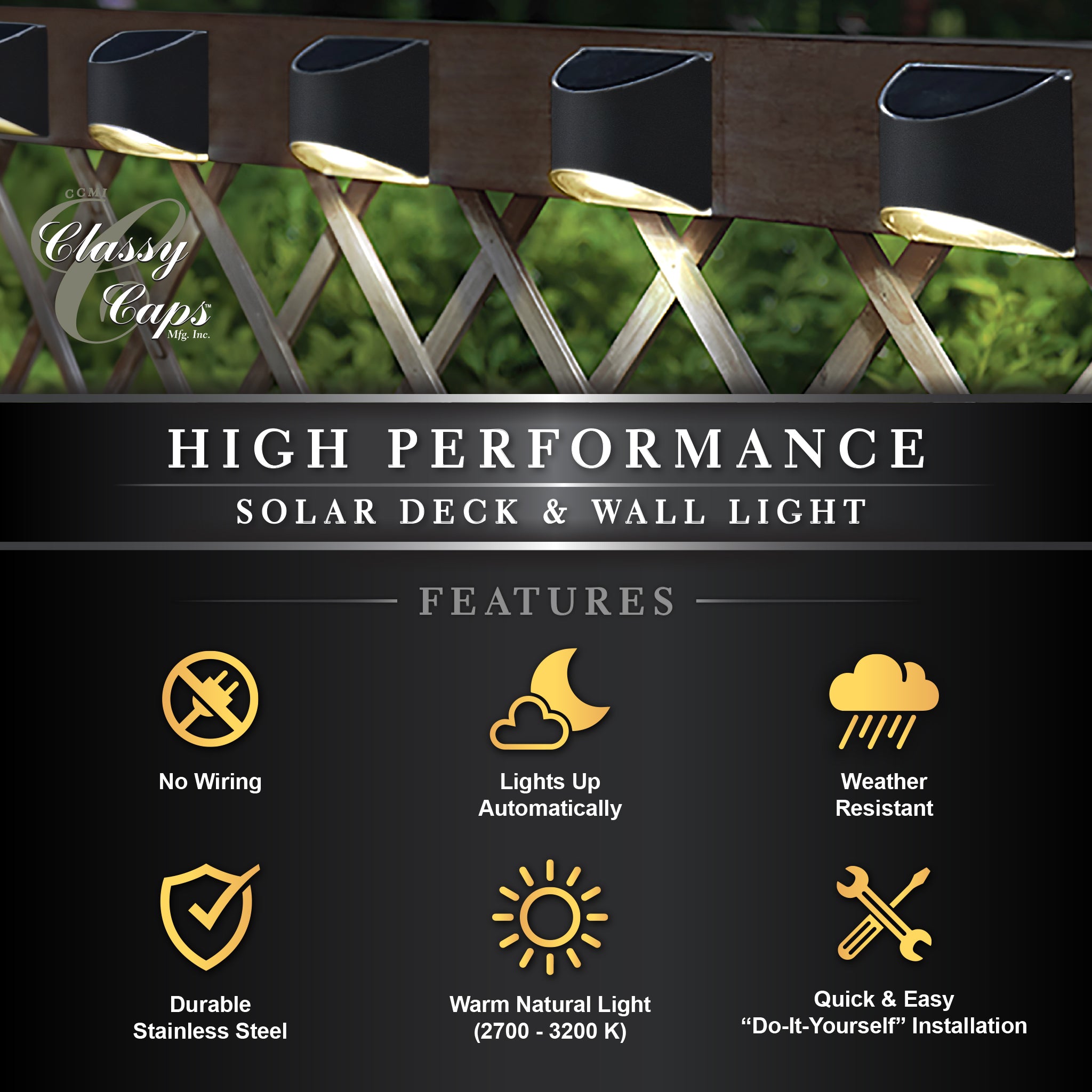 Black Stainless Steel Deck & Wall Light