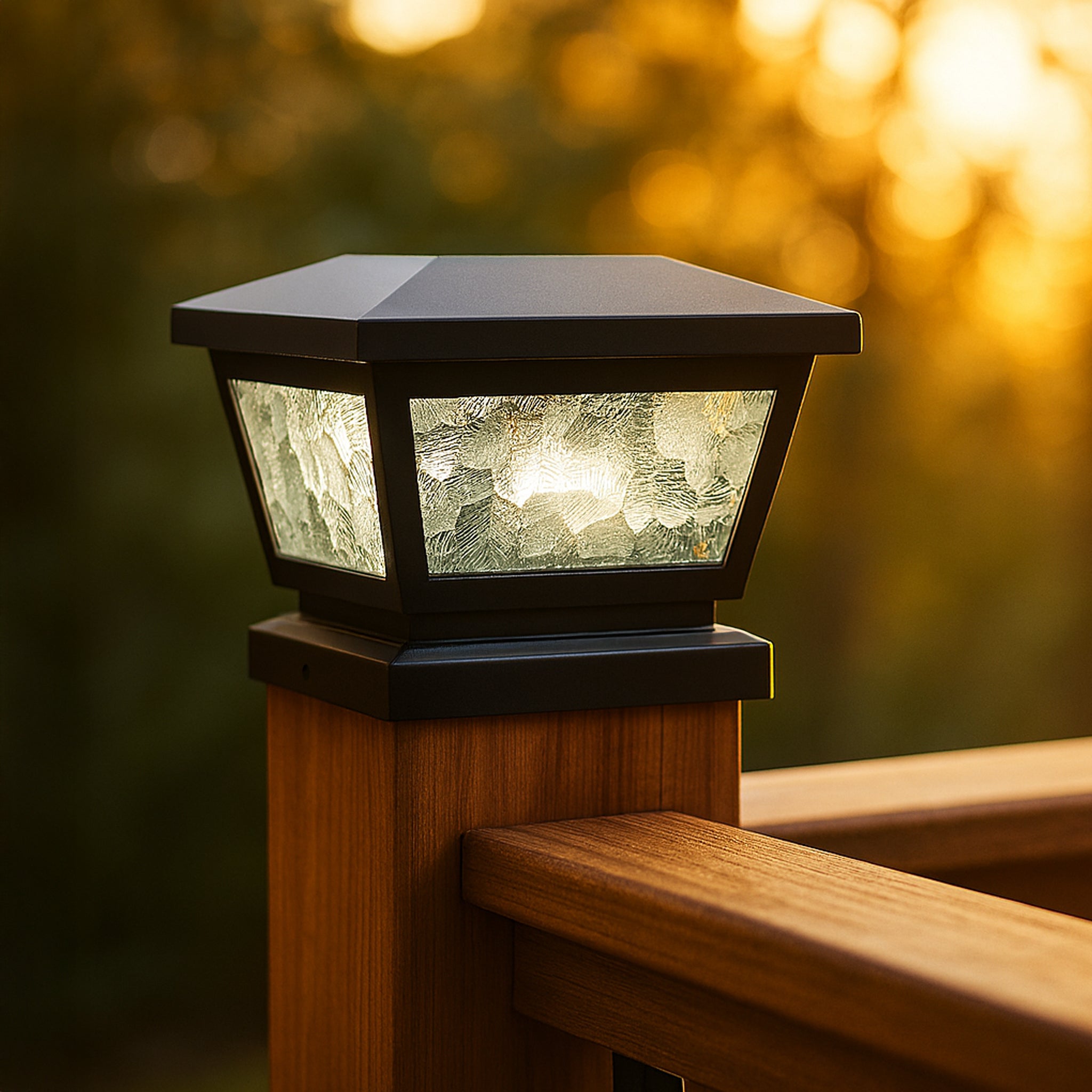 Fairmont Solar Post Cap/ Wall Mount - Black