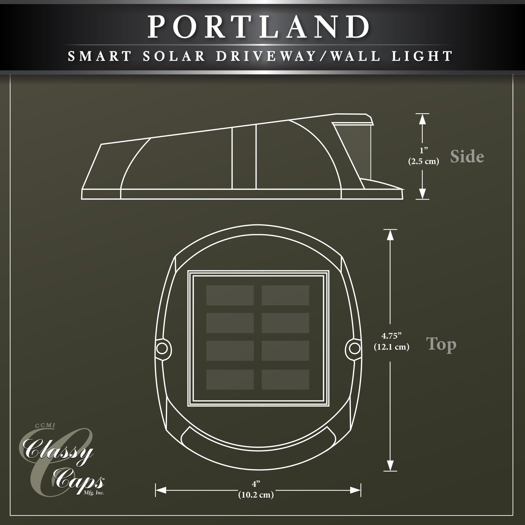 Classy Caps Portland Smart Solar Driveway/Wall Light - Classy Caps Mfg. Inc.