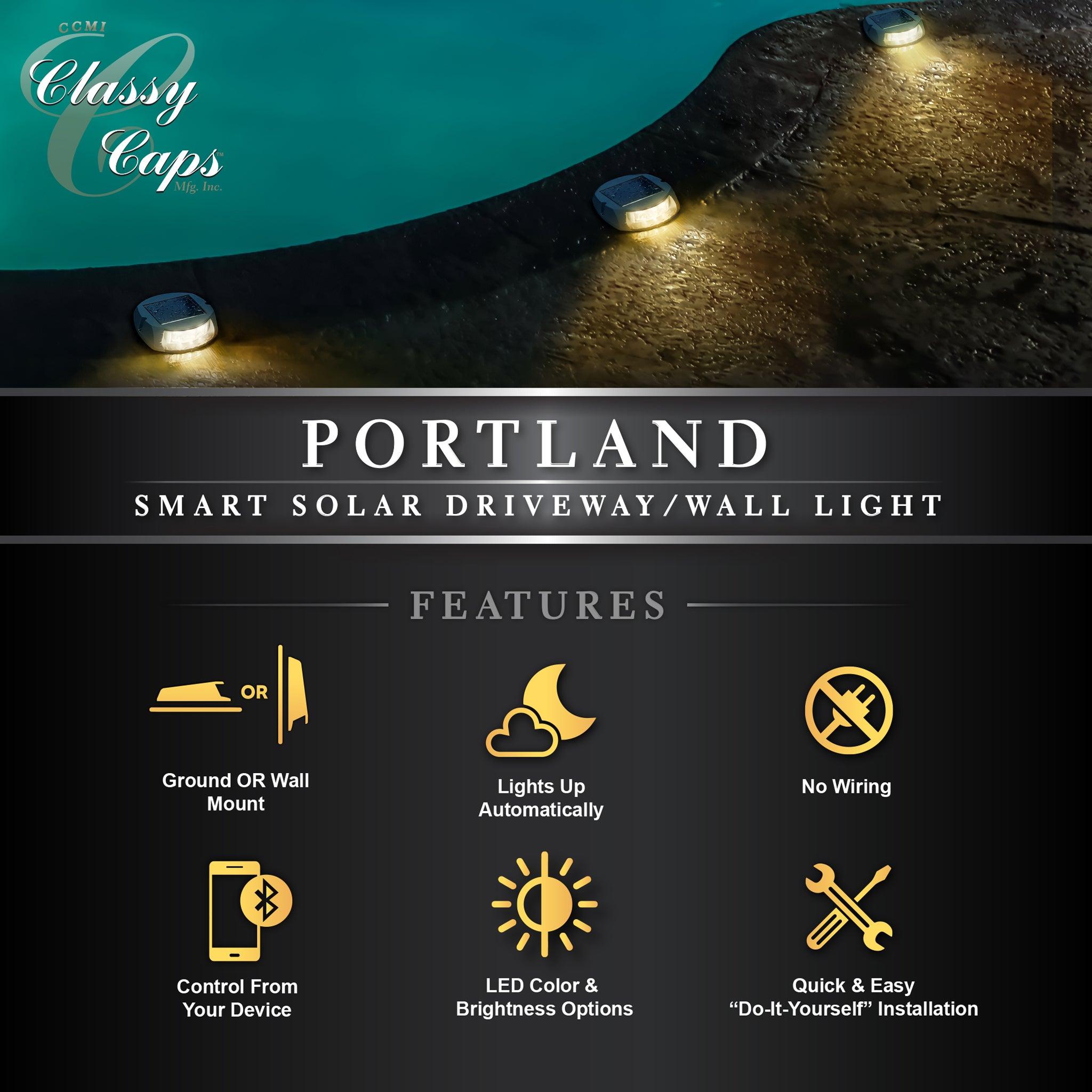 Classy Caps Portland Smart Solar Driveway/Wall Light
