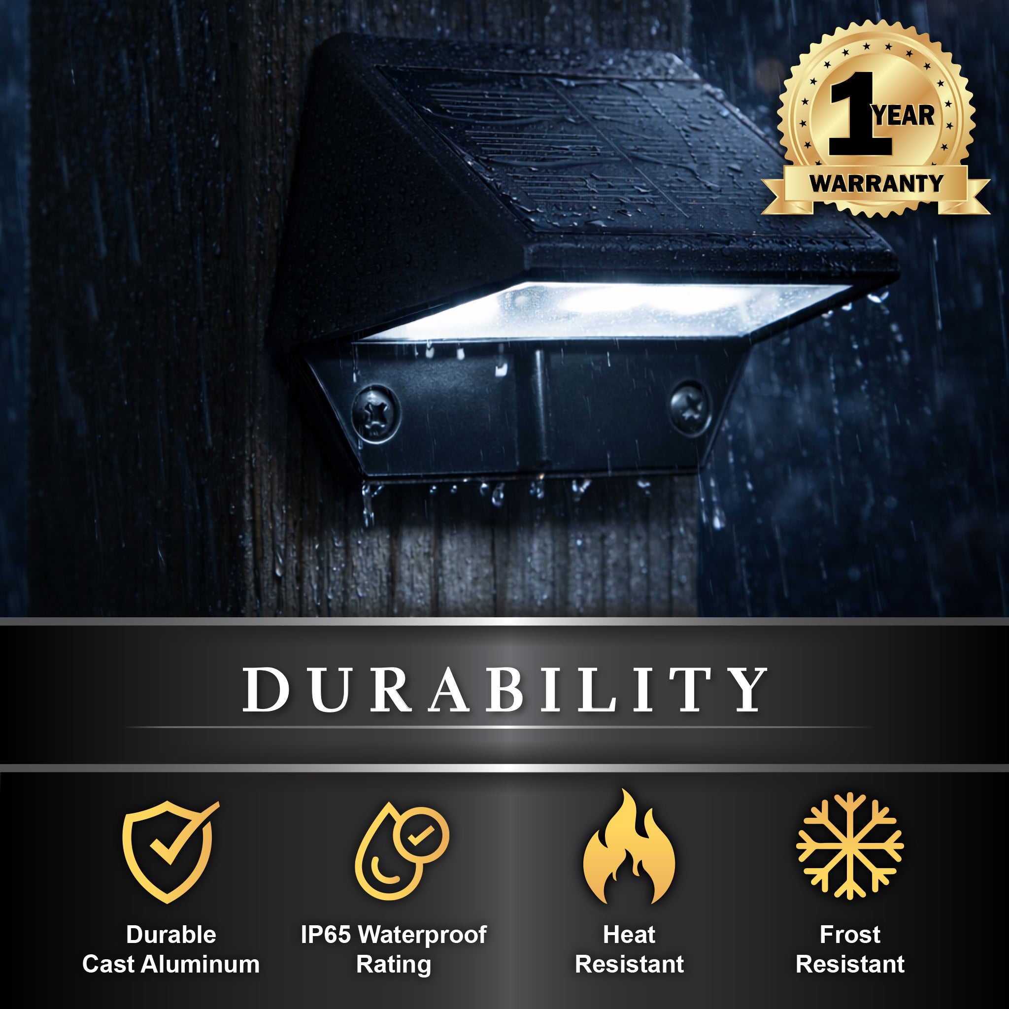 Aplique y cubierta de aluminio negro