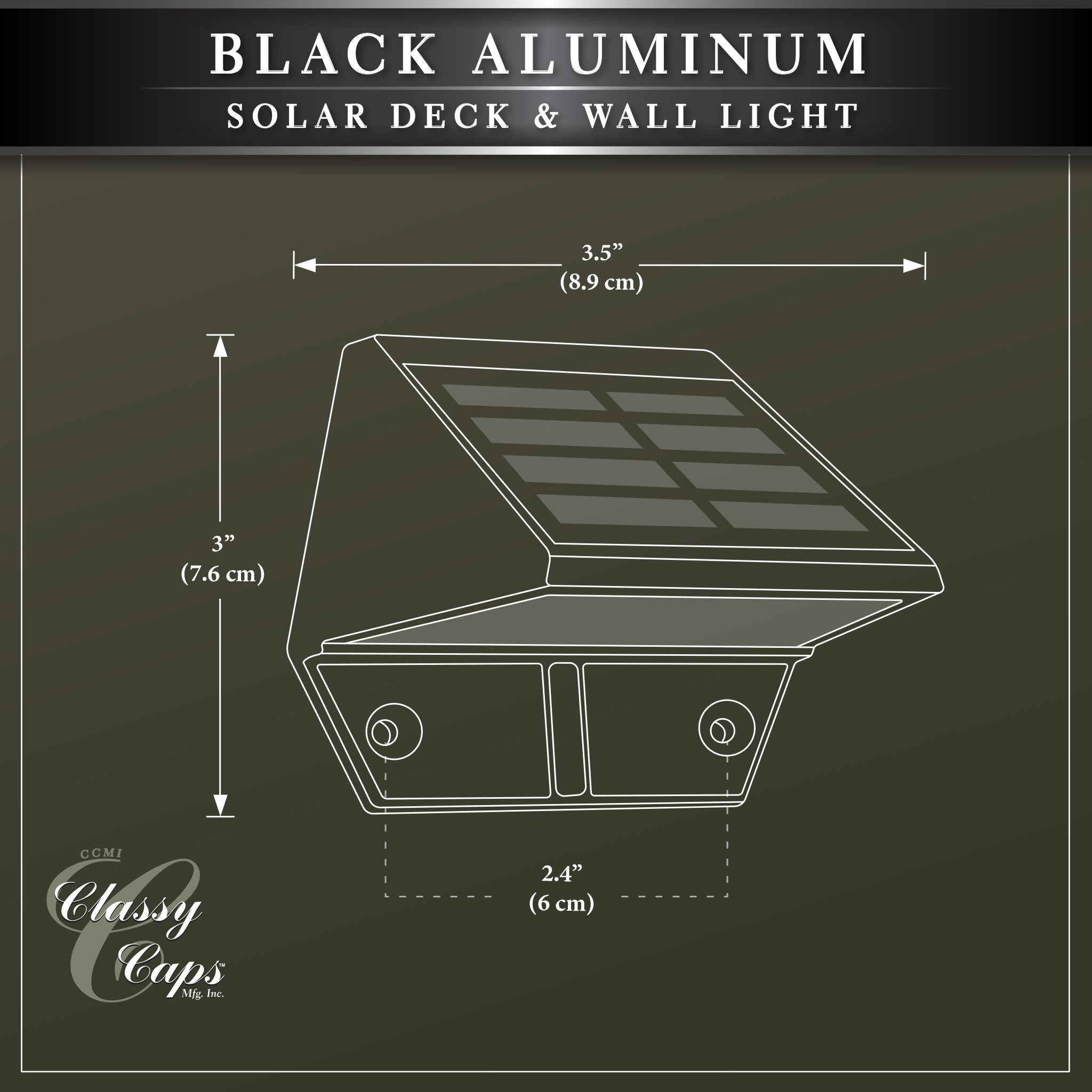 Aplique y cubierta de aluminio negro