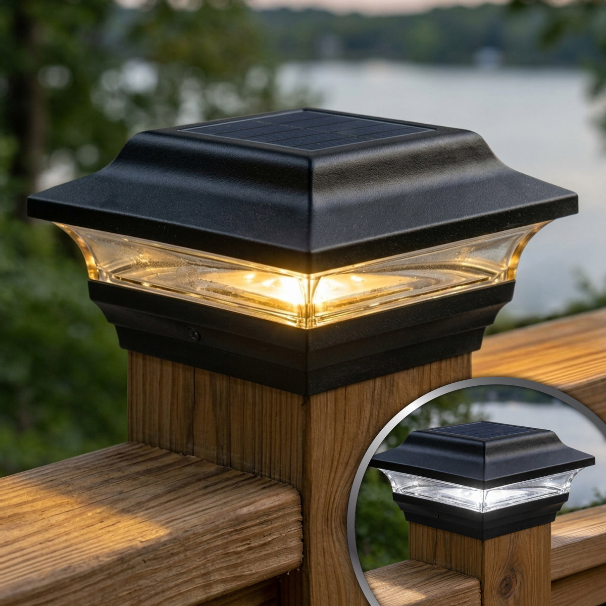 Tapa de poste solar imperial - Negro SL211B