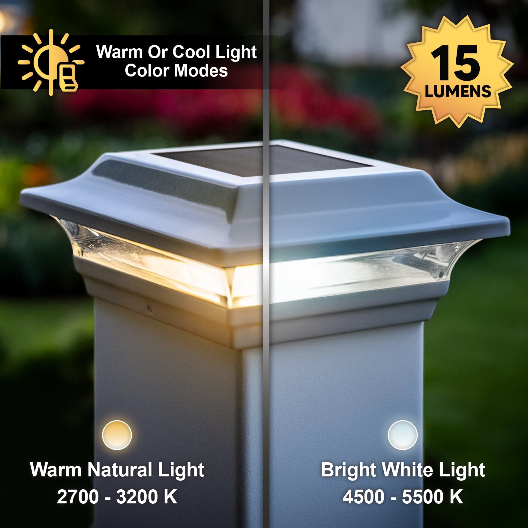 Imperial Solar Post Cap - White With 4.5"x4.5" Adaptor