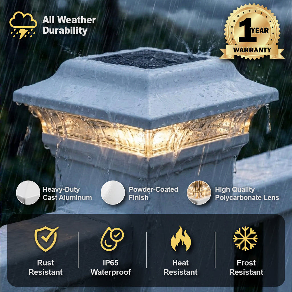 Capuchon de Poteau Solaire Impérial - Blanc SL211W