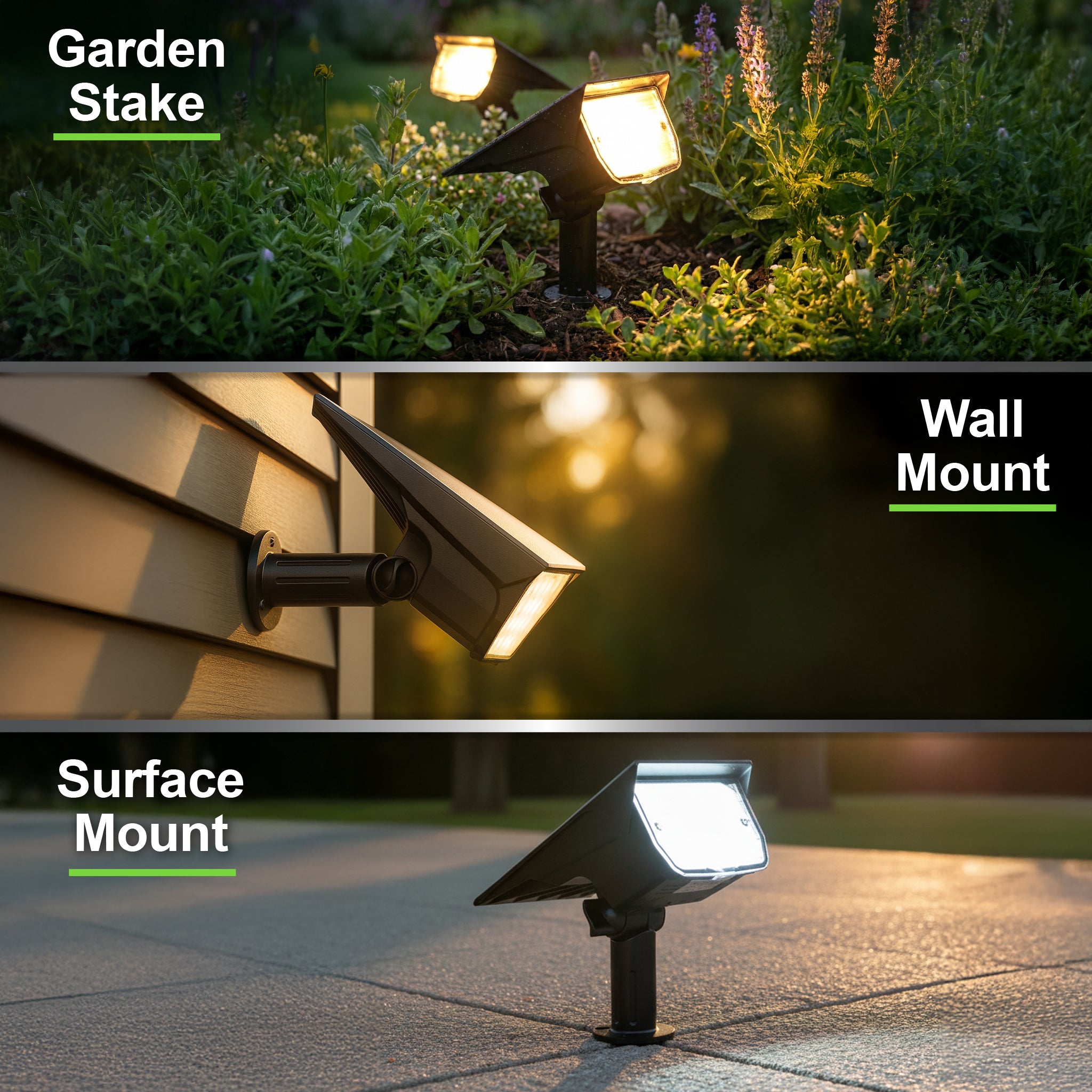 Solar Multi-Purpose Floodlight - Ground & Wall Mount (2-PACK)