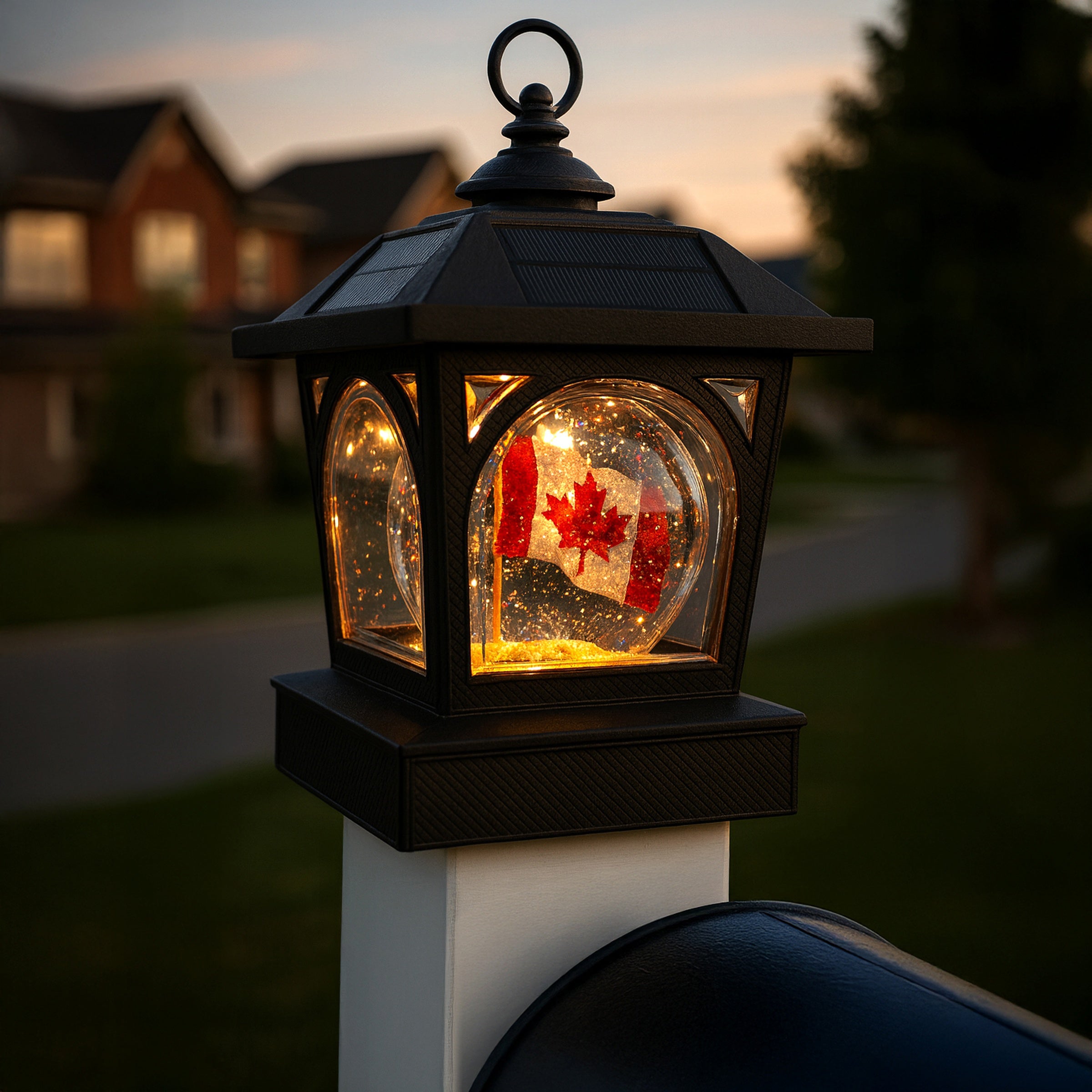 Solar Canadian Patriot Table Lantern/Post Cap