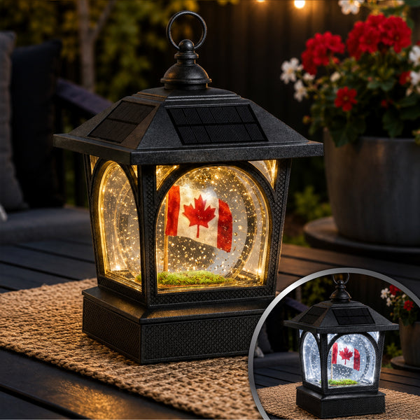 Solar Canadian Patriot Table Lantern/Post Cap