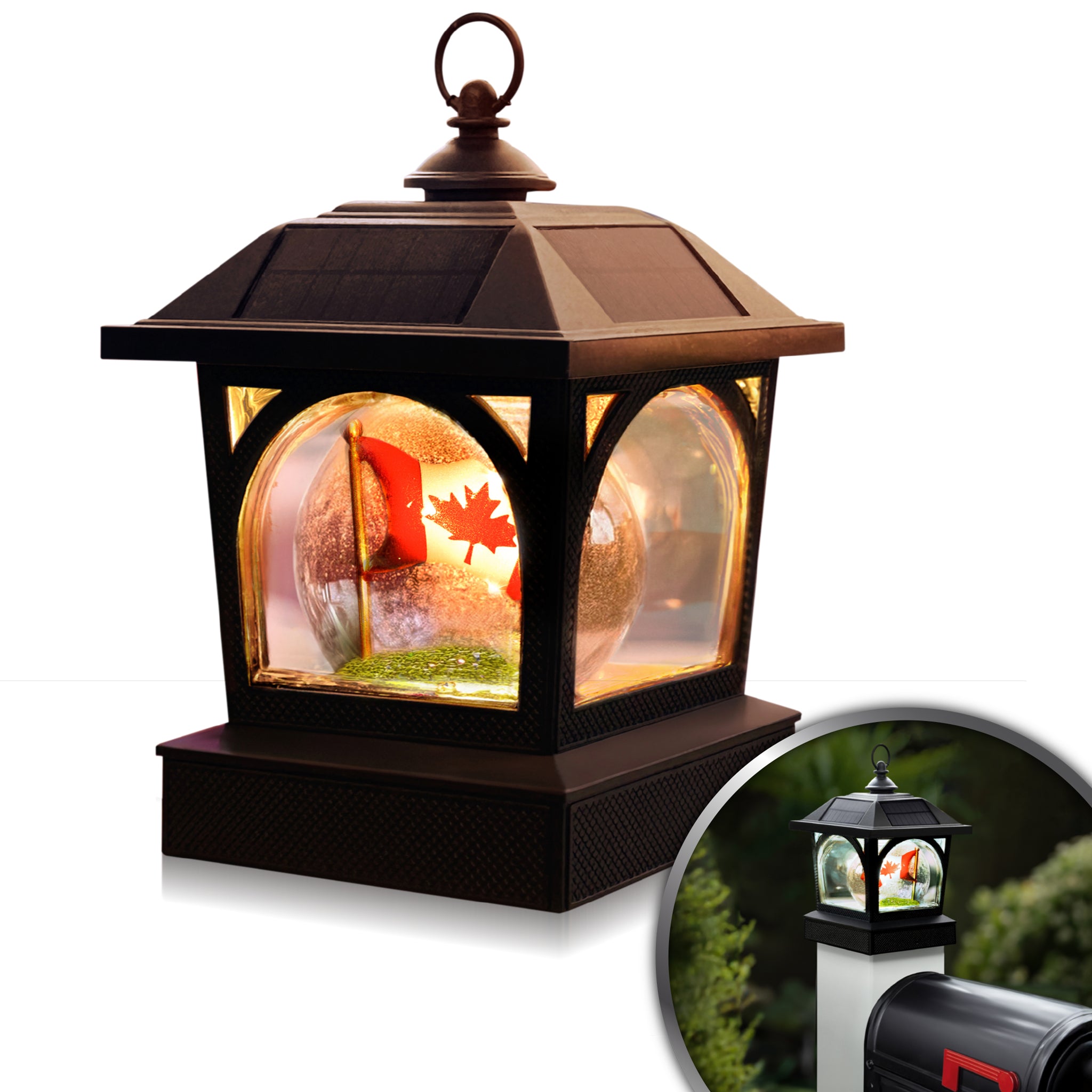 [Pre-Order] Solar Canadian Patriot Table Lantern/Post Cap