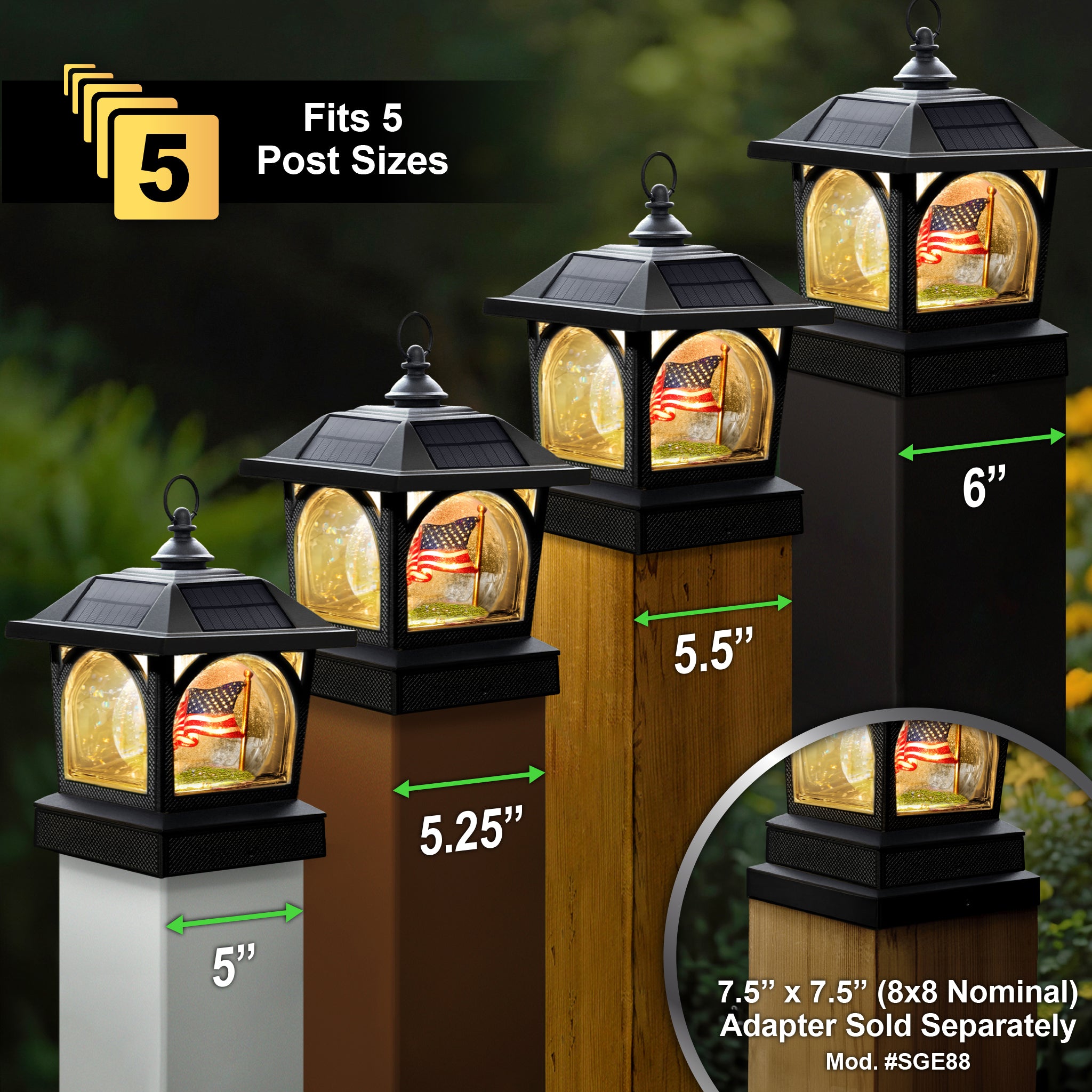 [Pre-Order] Solar USA Patriot Table Lantern/Post Cap