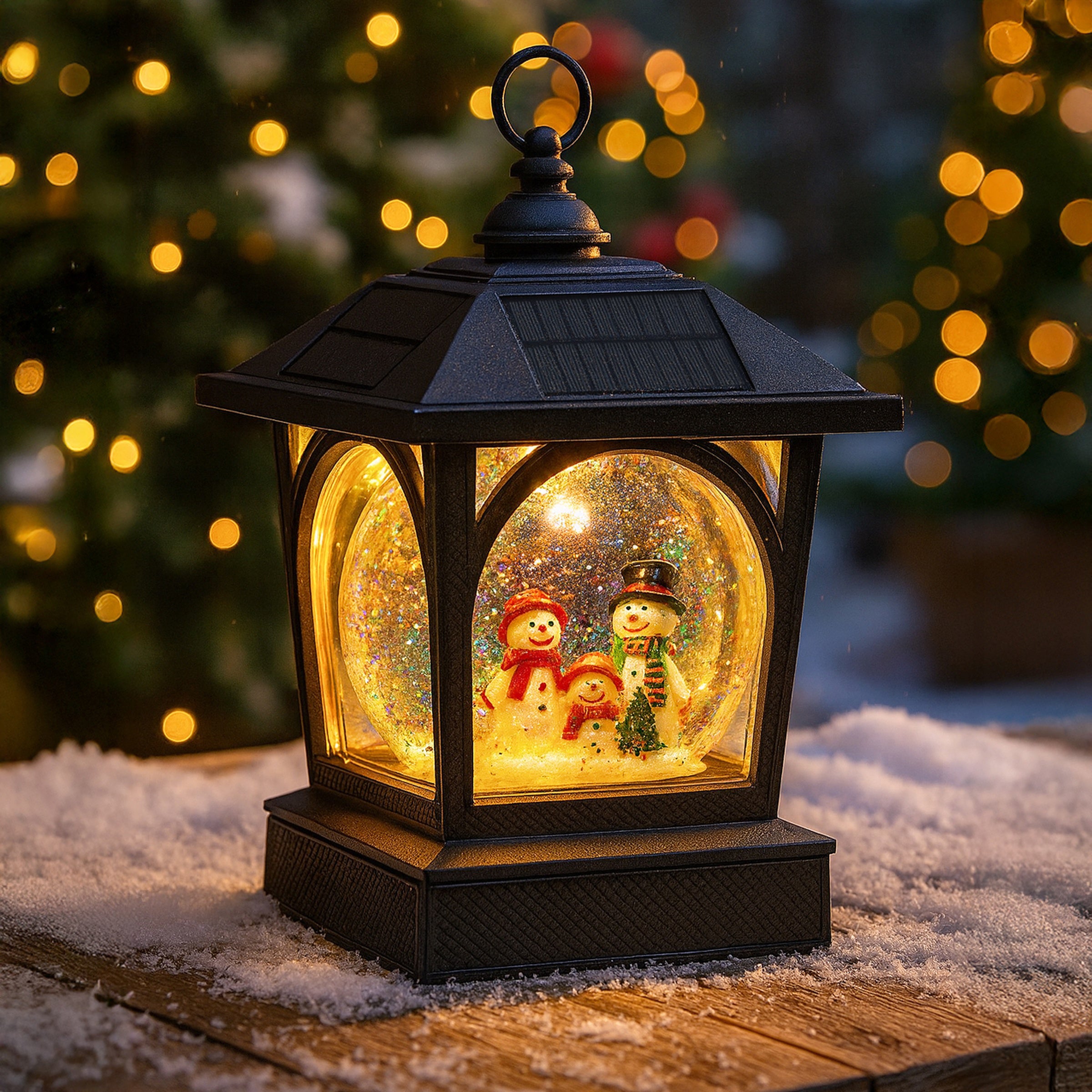 Solar Holiday Table Lantern/Post Cap