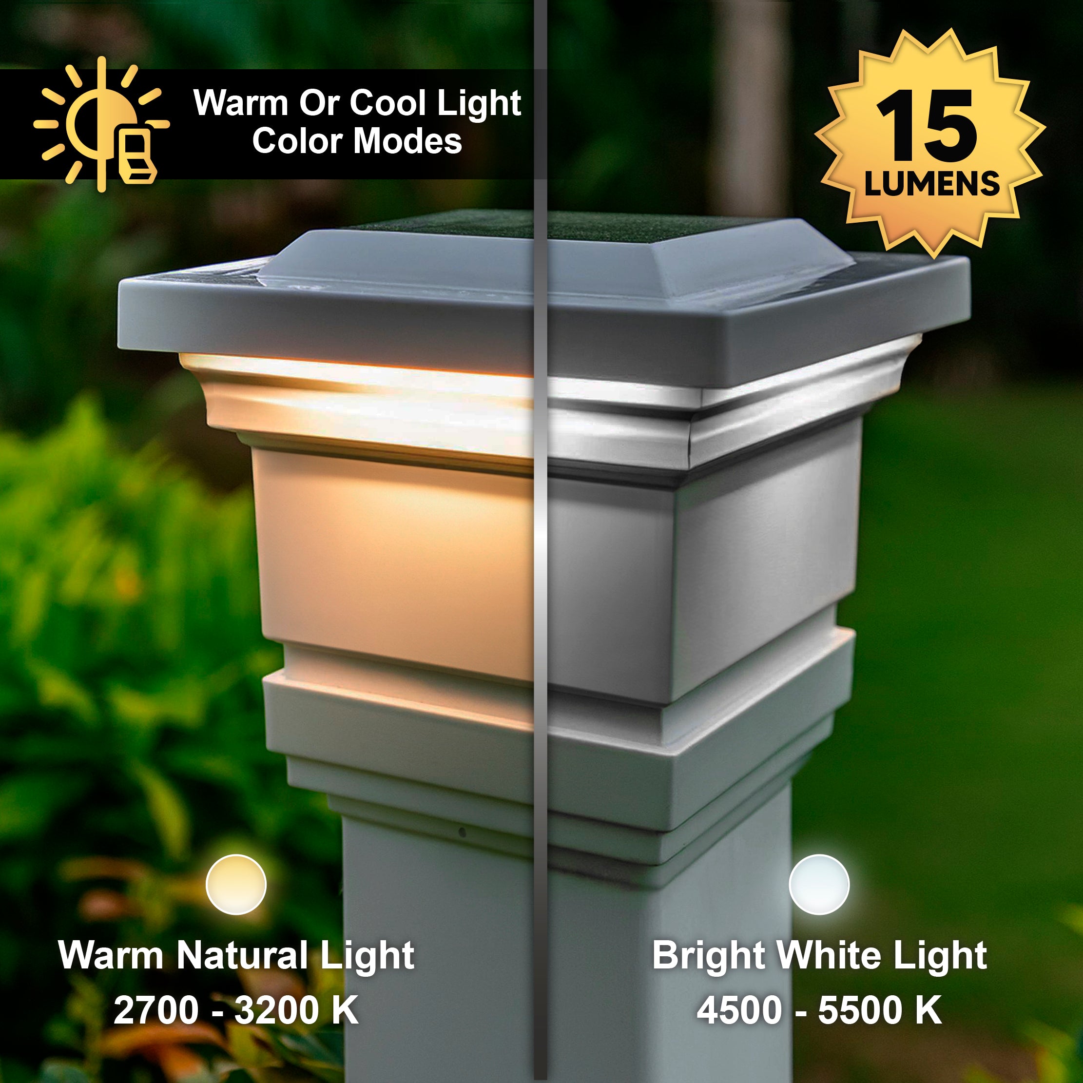 Classy Solar Post Cap - White With 5"x5" Adaptor