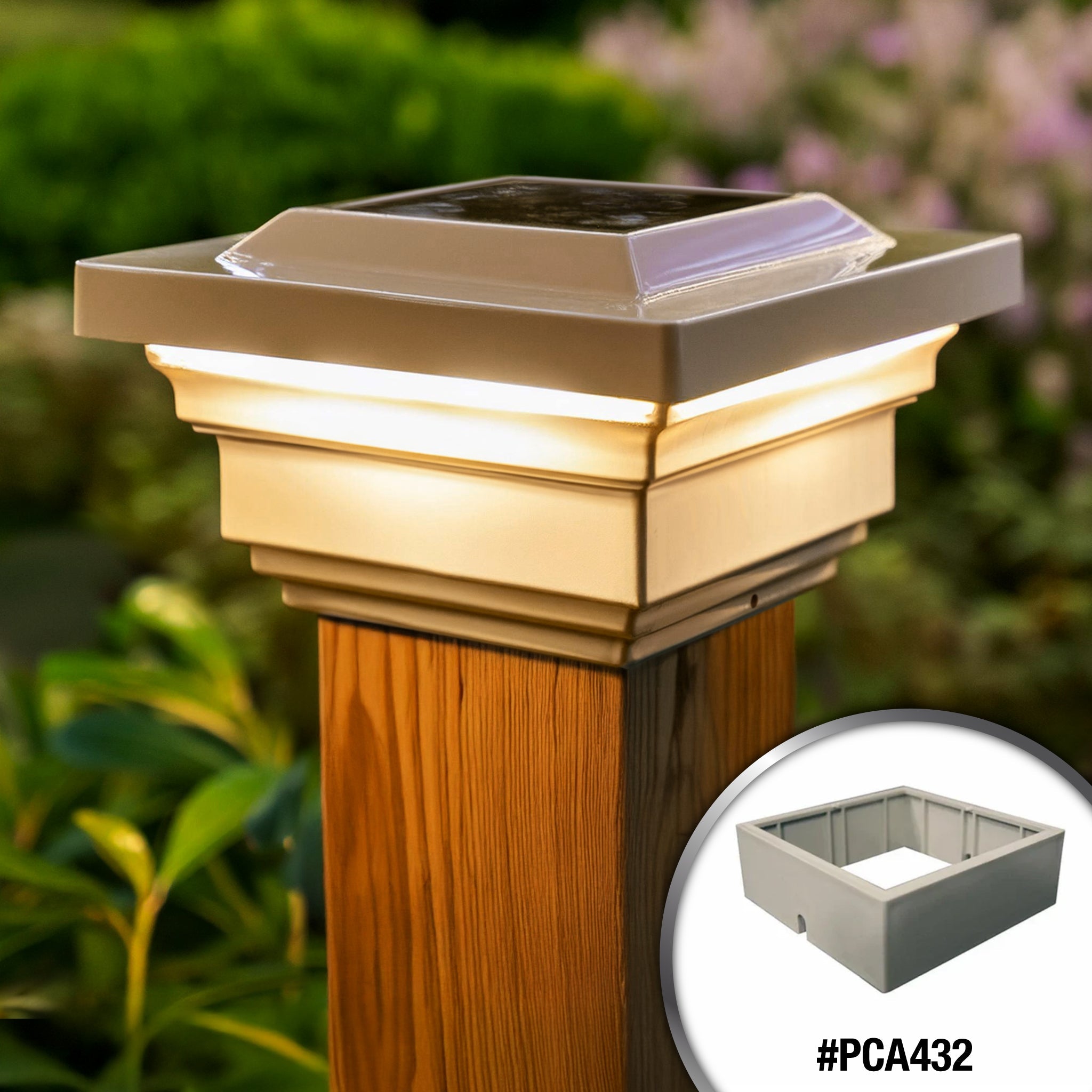 Regal Solar Post Cap - Tan With 3.5"x3.5" Adaptor