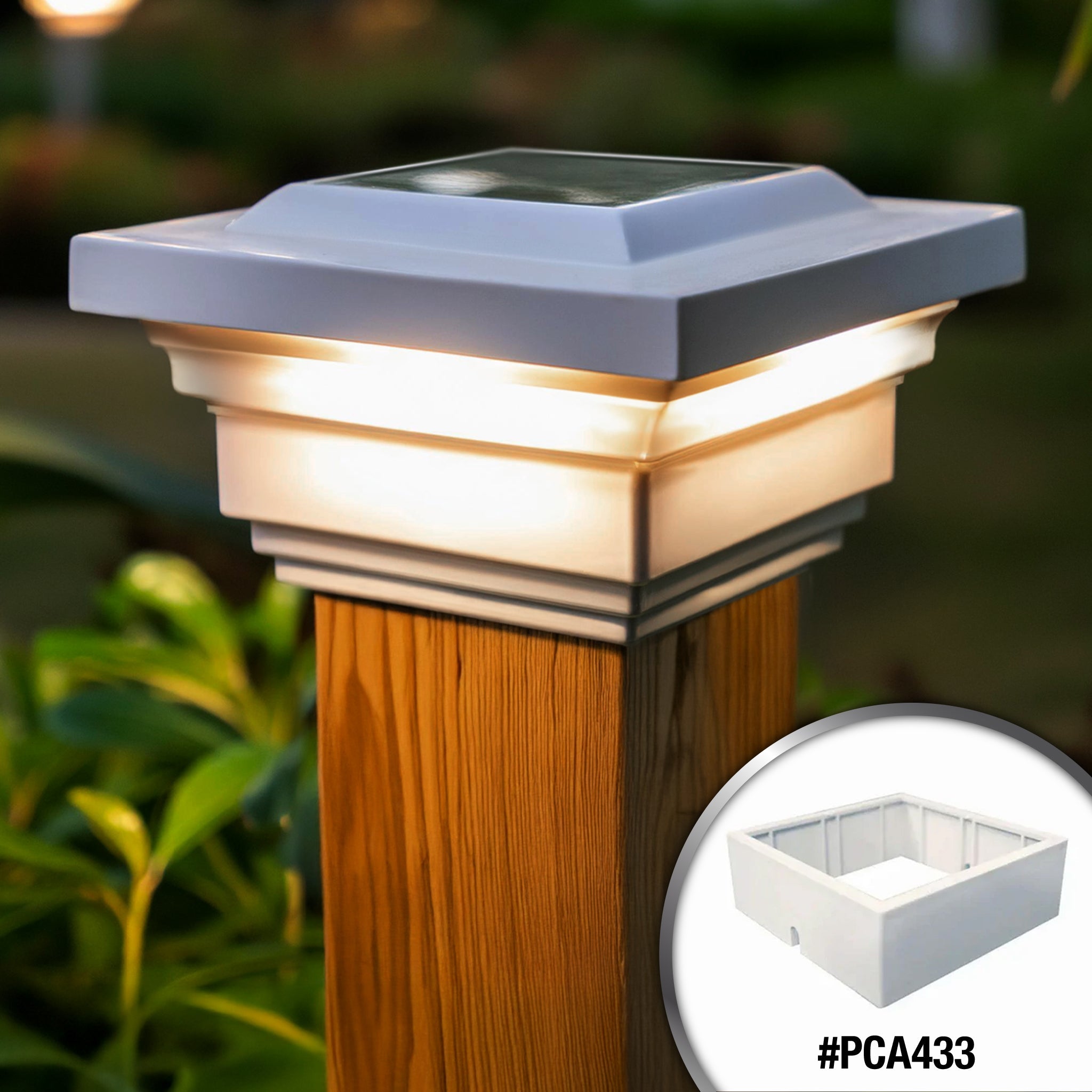 Regal Solar Post Cap - White With 3.5"x3.5" Adaptor