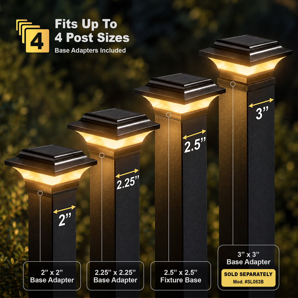 Tapa de poste solar imperial - Negro SLO82B
