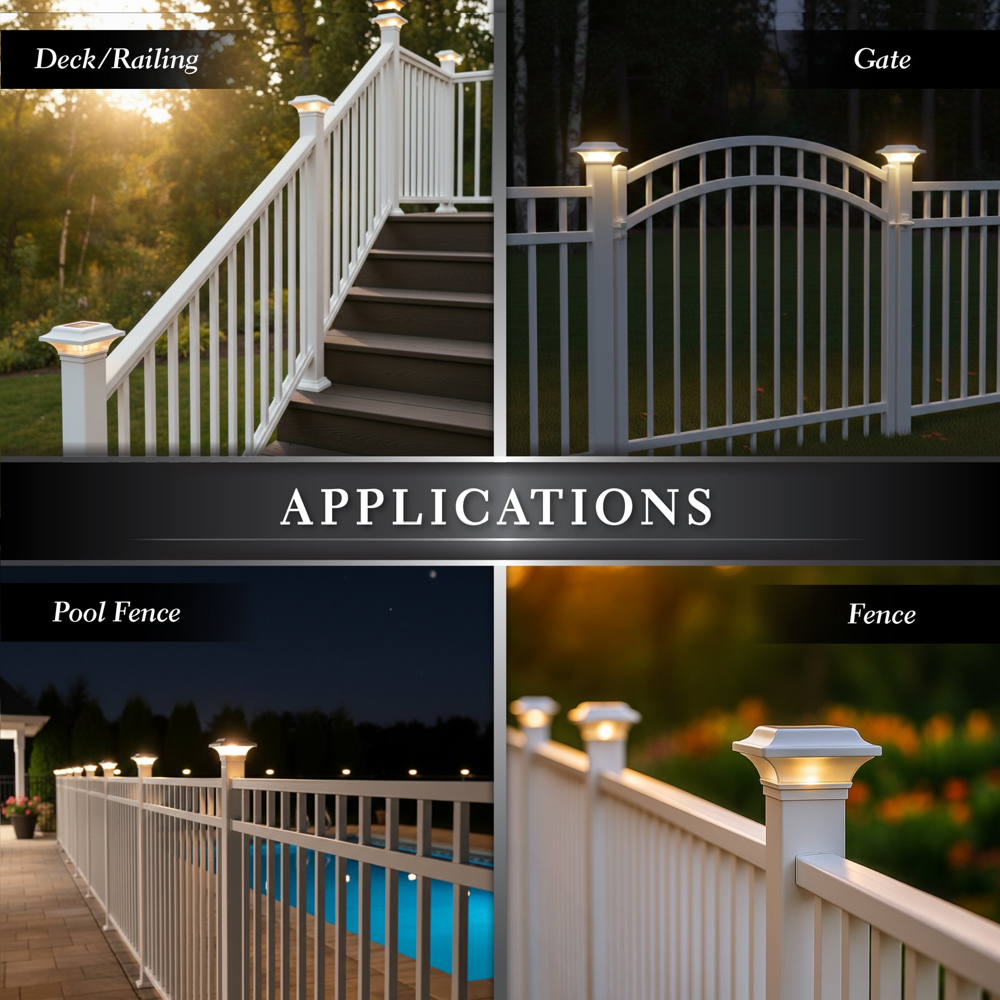 Capuchon de Poteau Solaire Impérial - Blanc SLO82W