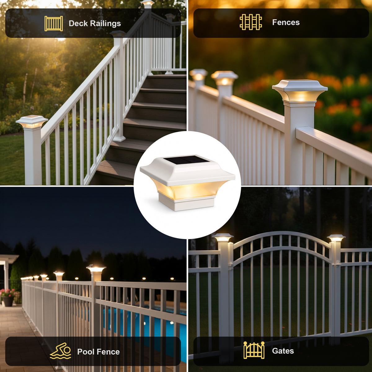 Casquillo para poste solar Imperial - Blanco SLO82W