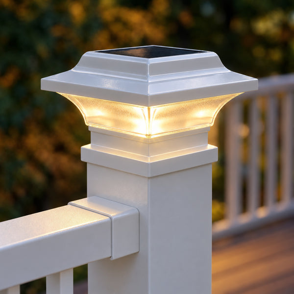 Imperial Solar Post Cap - Gloss White With 3"x3" Adapter