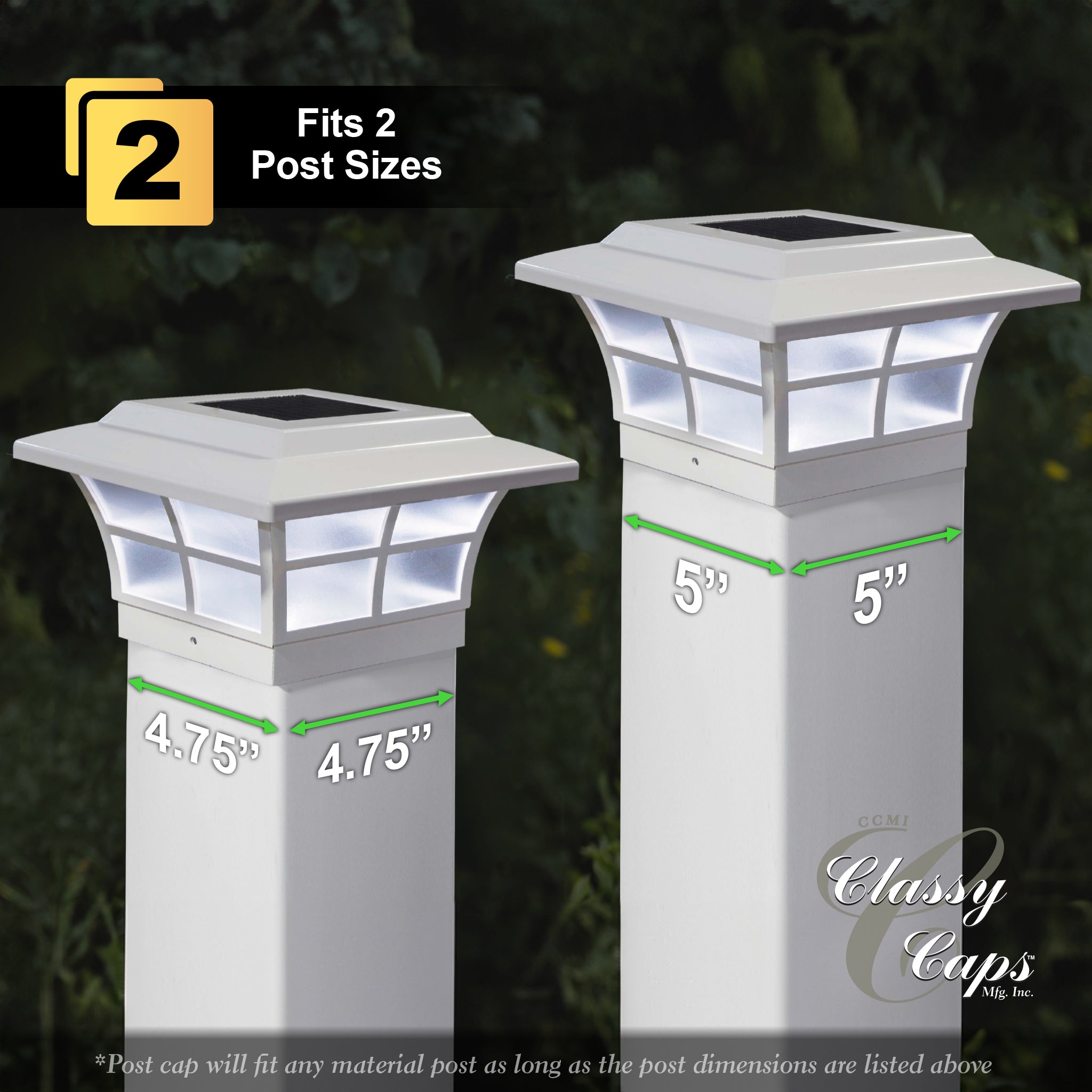 Prestige Solar Post Cap - White SLO85