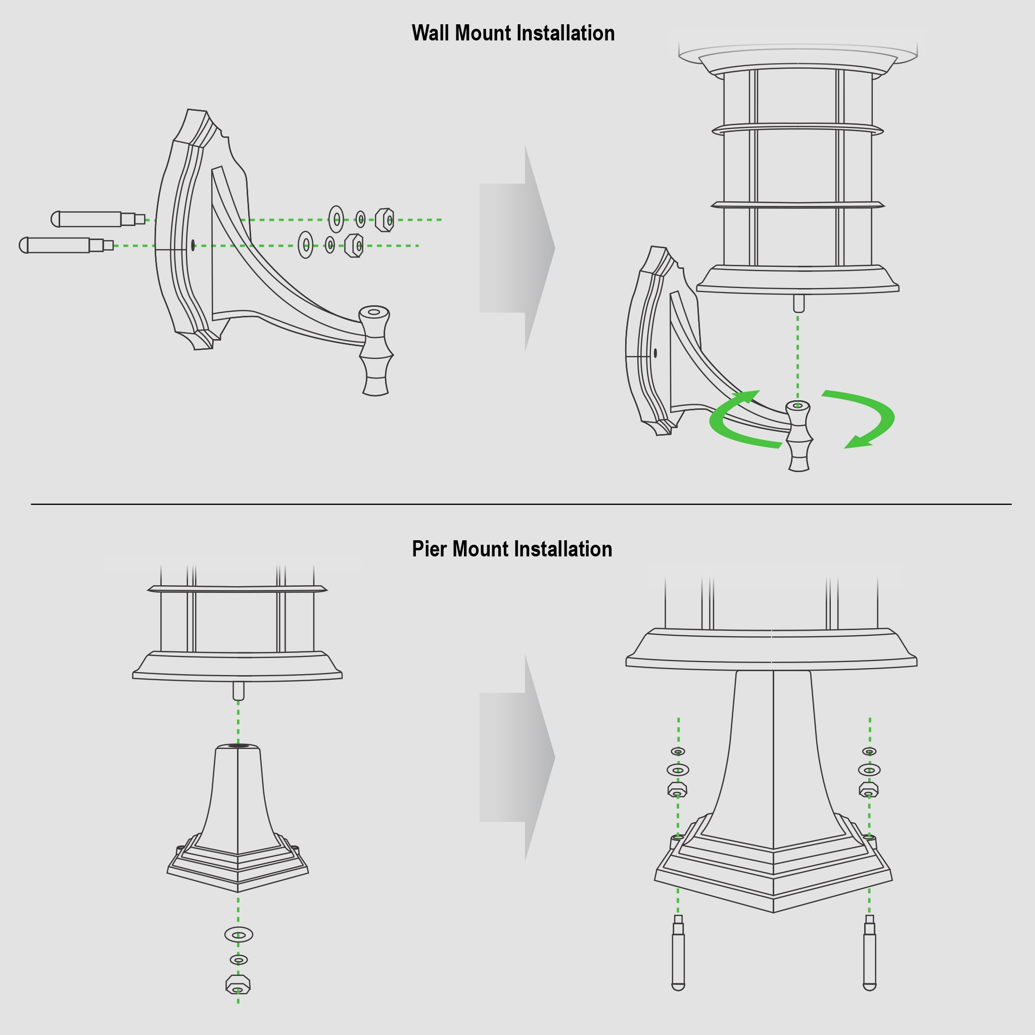 Lámpara solar Hampton de aluminio negro