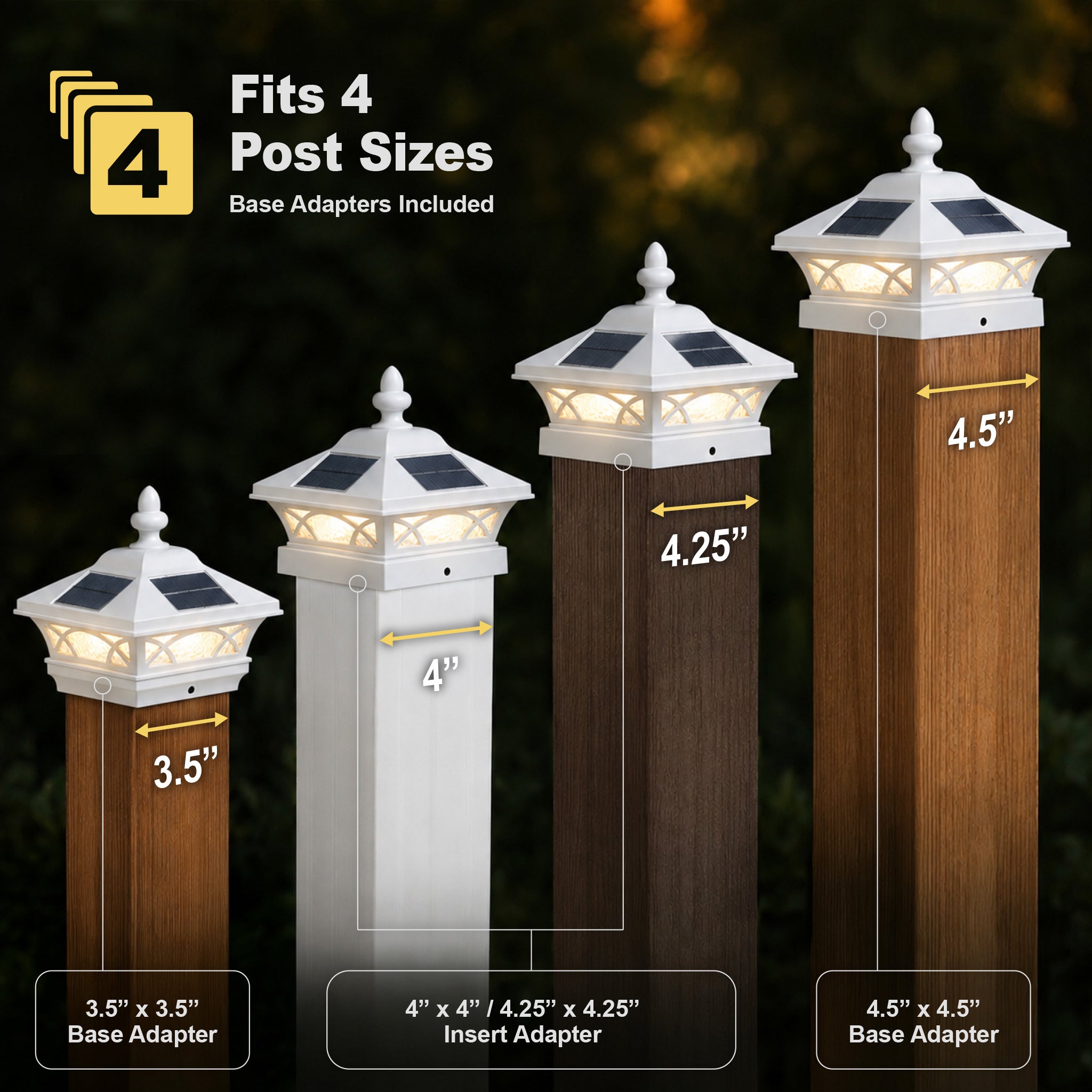 4x4 Coventry Solar Post Cap - White