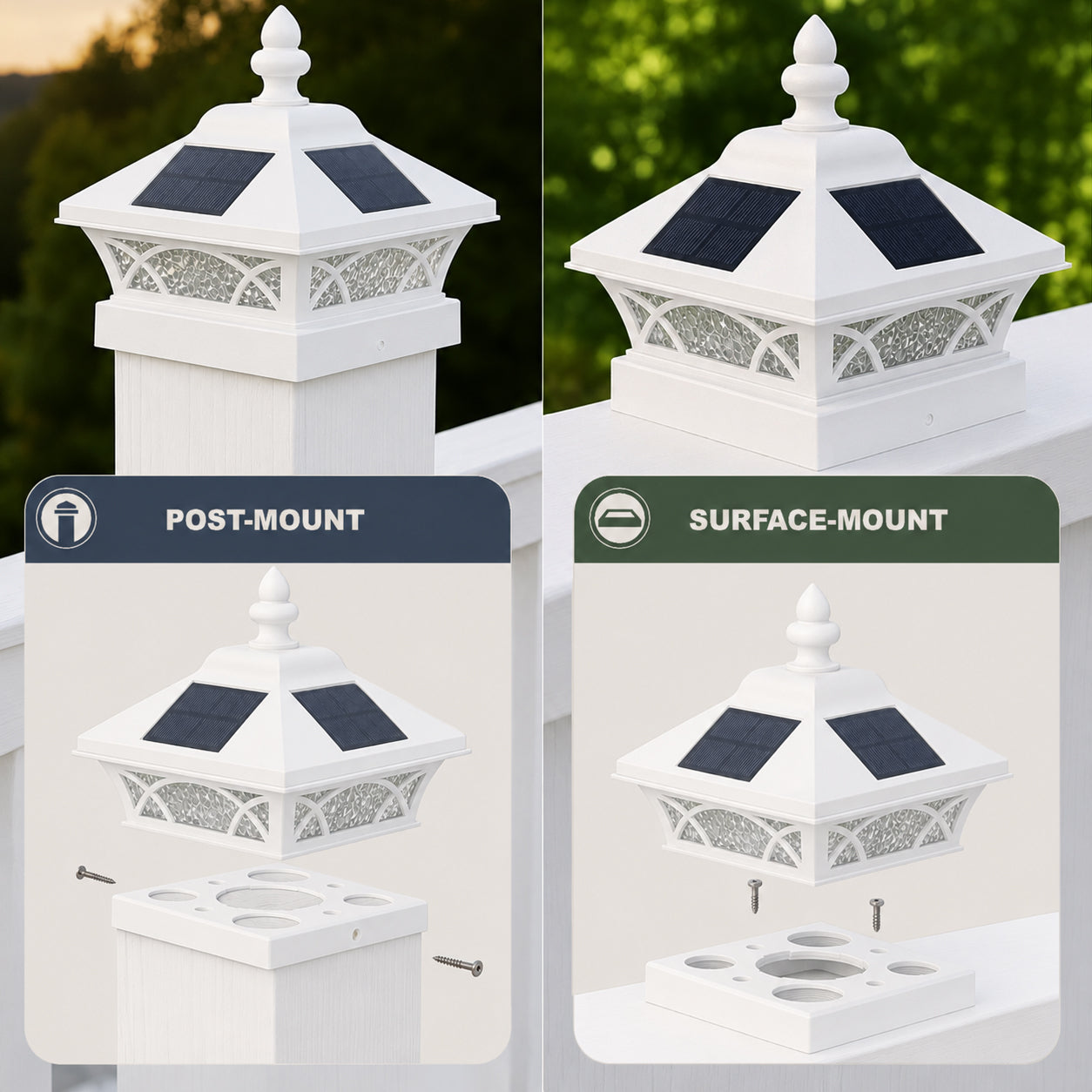 4x4 Coventry Solar Post Cap - White