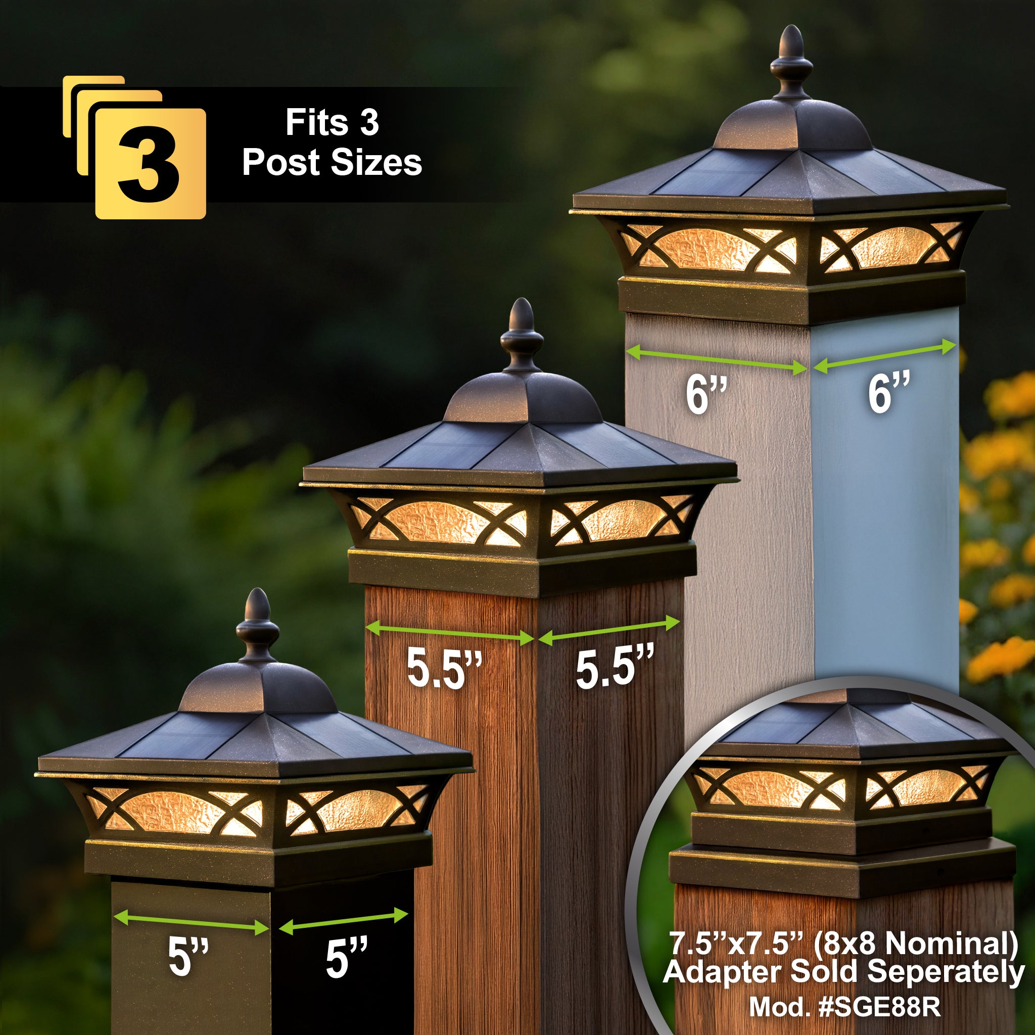 Coventry Solar Post Cap - Antique Bronze