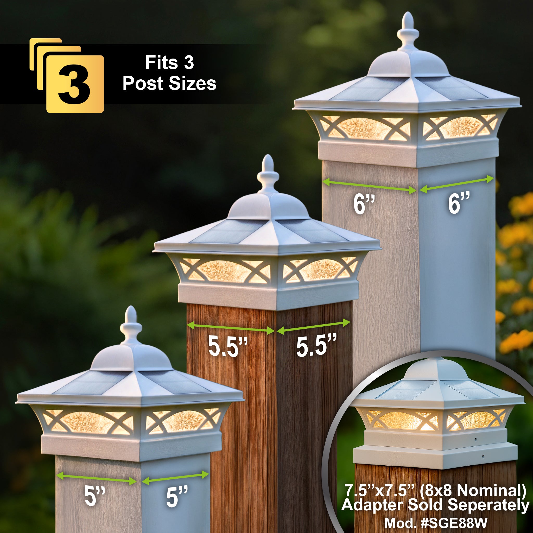 Coventry Solar Post Cap - White