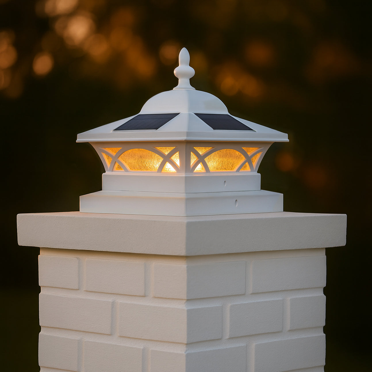 Coventry Solar Post Cap + 7.5"x7.5" (8x8 Nominal) Adapter - White