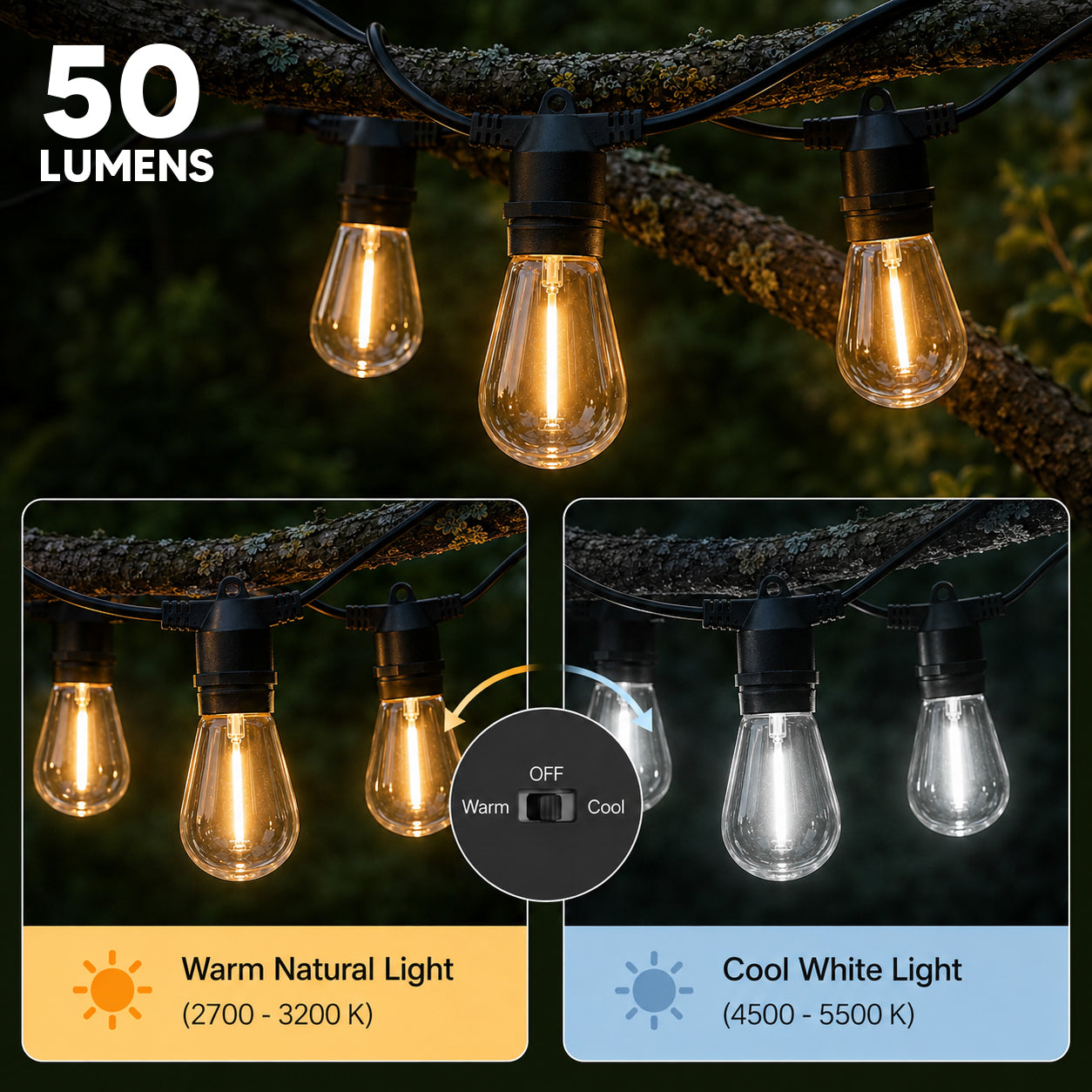 Premium Solar String Lights – 40 ft