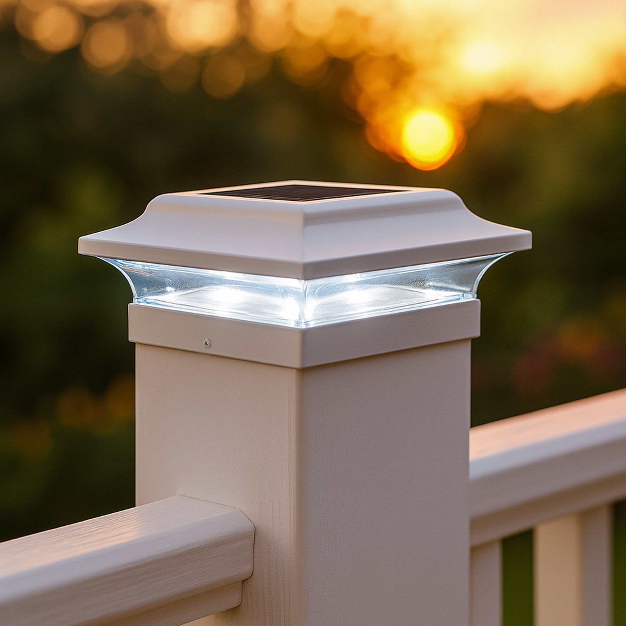 Imperial Solar Post Cap - White With 4.5"x4.5" Adaptor