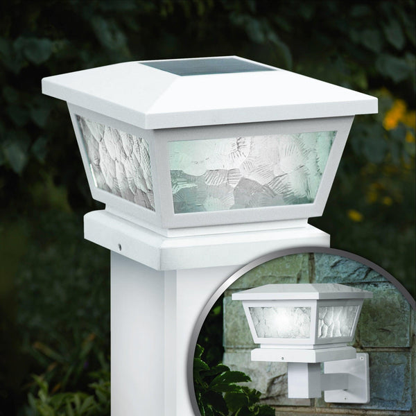 Fairmont Solar Post Cap / Wall Mount - White - Classy Caps Mfg. Inc.