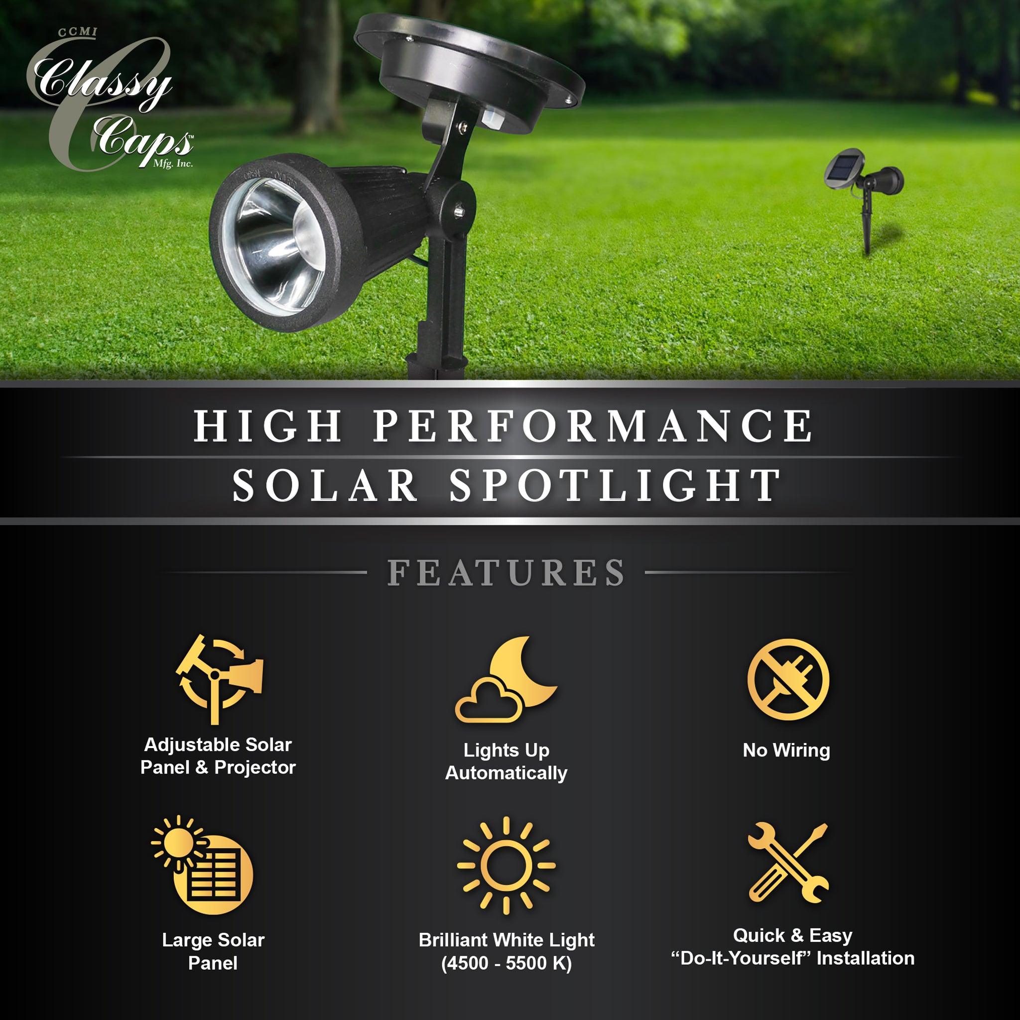 High Performance Solar Spotlight - Classy Caps Mfg. Inc.